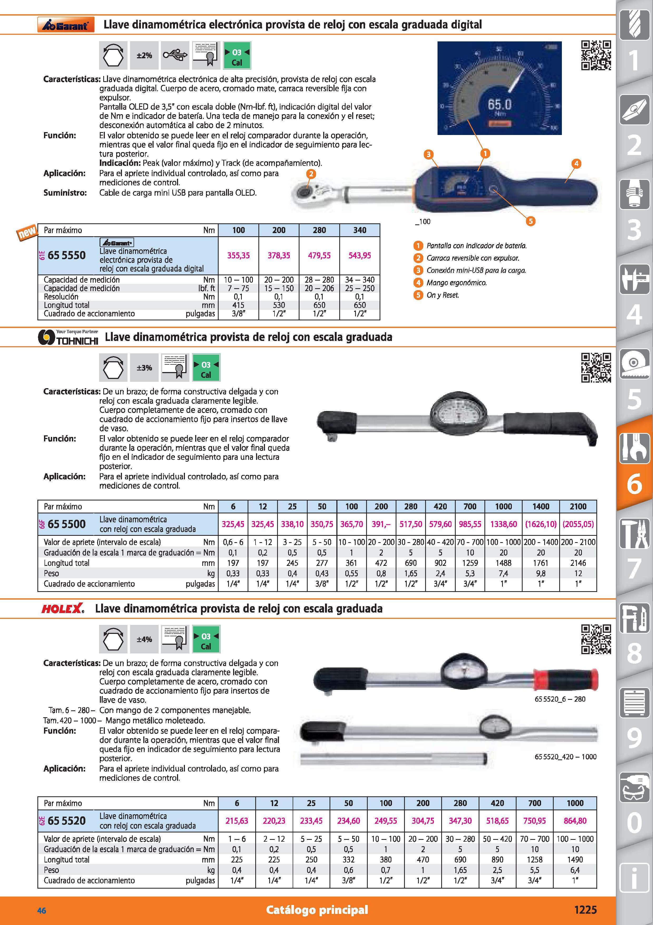 1225 Garant Llave dinamométrica electrónica provista de reloj con escala graduada digital O ±2% C¡ =í> E 03 9 vr Cal Características: Llave dinamométr Каталог HOFFMANN GROUP 2015 Инструмент режущий слесарный измерительный абразивный Оборудование Комплексные поставки для промышленных предприятий Стр. 1225 SPA