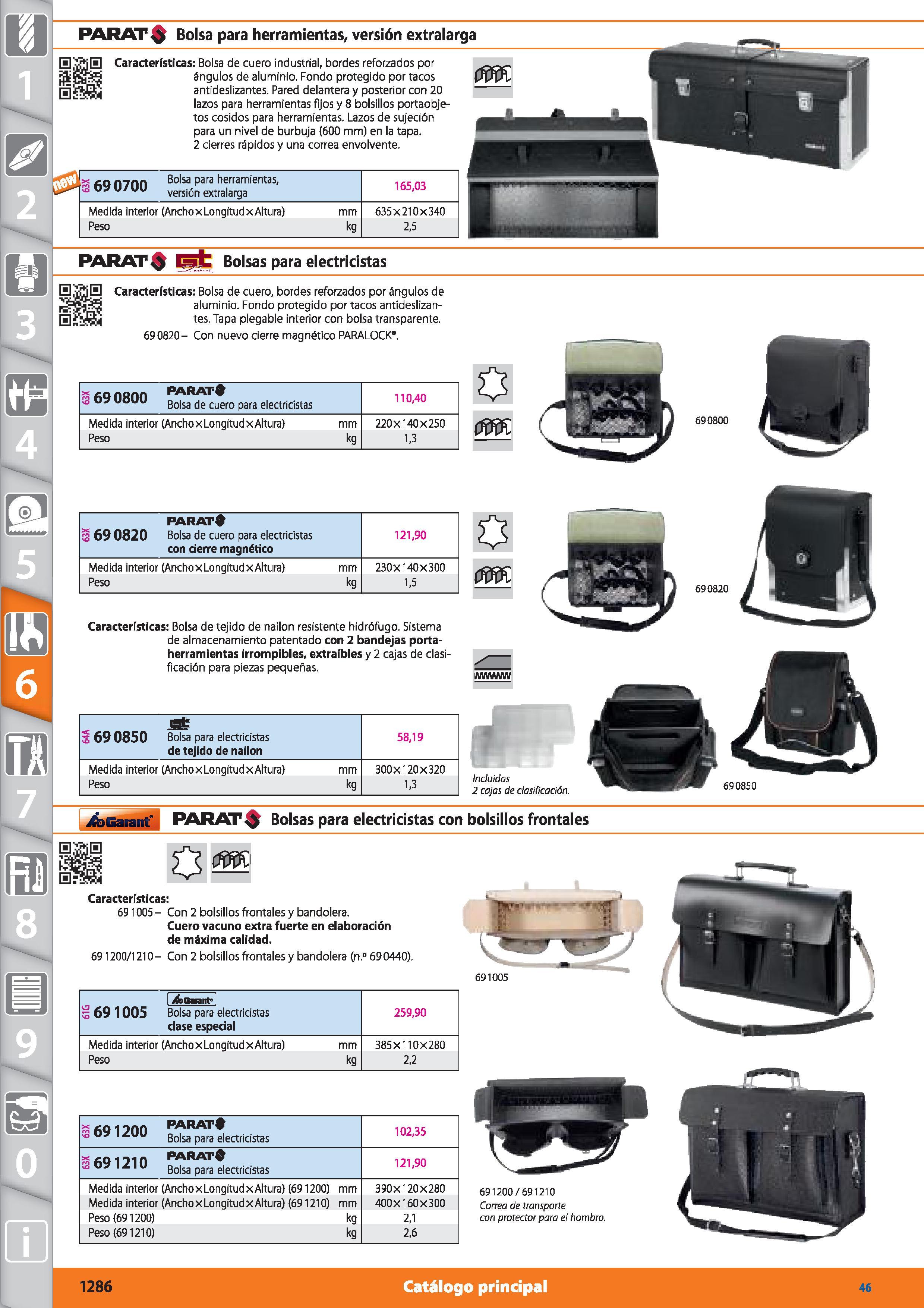 1286 ¡s 690700 Bolsa para herramientas, versión extralarga 165,03 Medida interior (AnchoxLongitudxAltura) mm 635x210x340 Peso kg 2,5 PARAT Bt Bolsas p Каталог HOFFMANN GROUP 2015 Инструмент режущий слесарный измерительный абразивный Оборудование Комплексные поставки для промышленных предприятий Стр. 1286 SPA