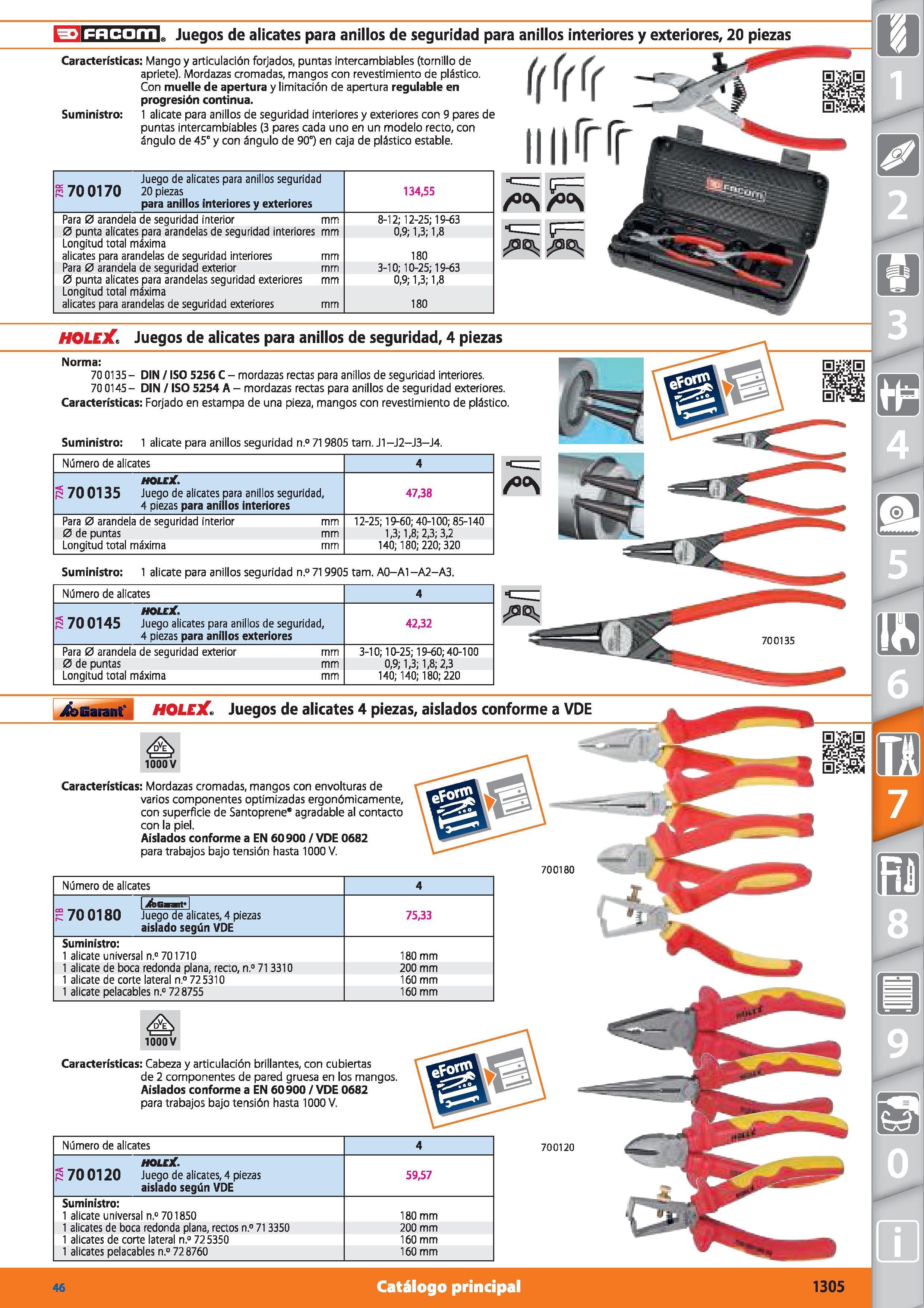 1305 fc= 3ld;l i-liiL Juegos de alicates para anillos de seguridad para anillos interiores y exteriores, 20 piezas Características: Mango y articulaci Каталог HOFFMANN GROUP 2015 Инструмент режущий слесарный измерительный абразивный Оборудование Комплексные поставки для промышленных предприятий Стр. 1305 SPA