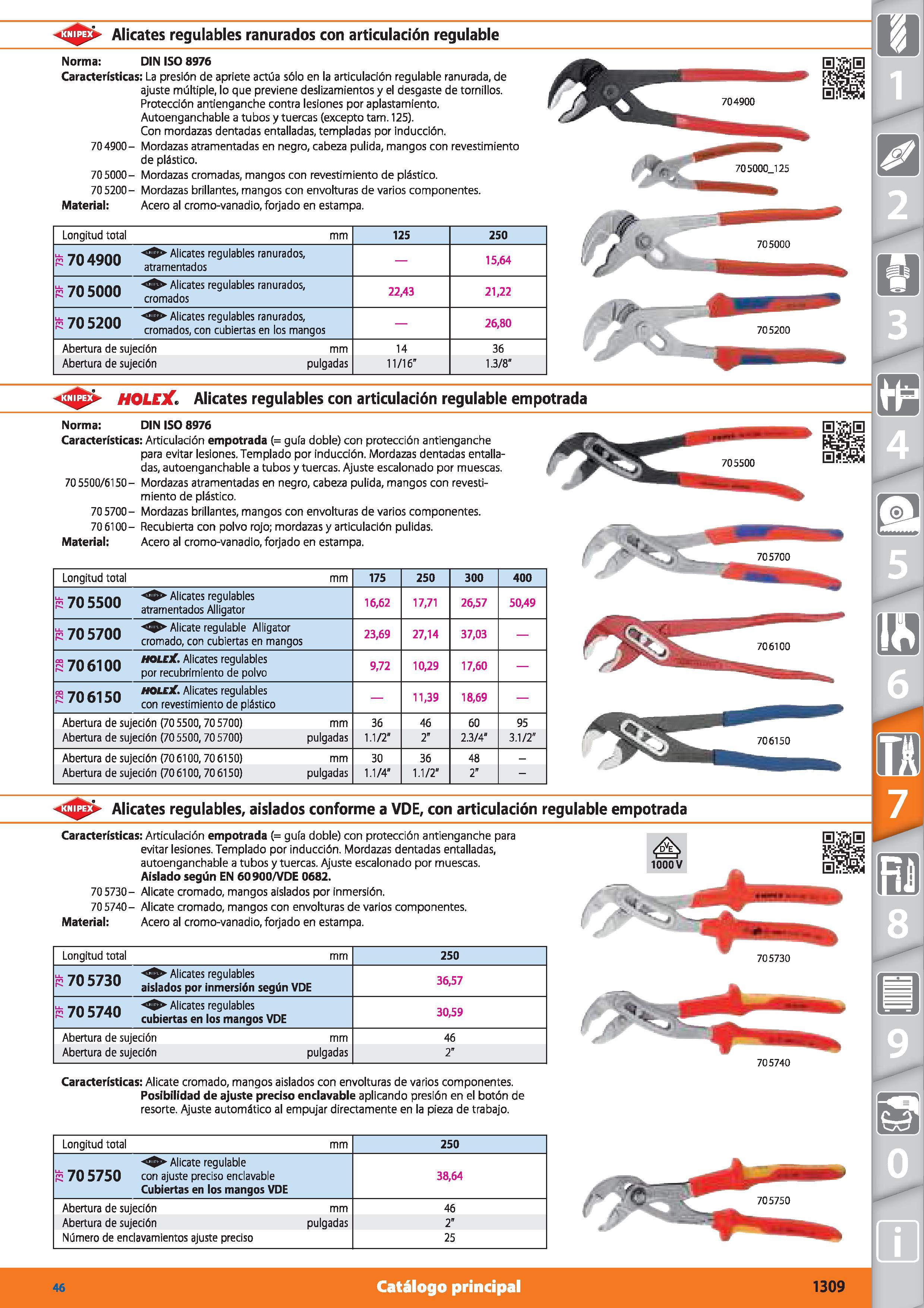 1309 <3 > Alicates regulables ranurados con articulación regulable Longitud total ¡704900 Alicates regulables ranurados atramentados ¡705000 Alicates Каталог HOFFMANN GROUP 2015 Инструмент режущий слесарный измерительный абразивный Оборудование Комплексные поставки для промышленных предприятий Стр. 1309 SPA