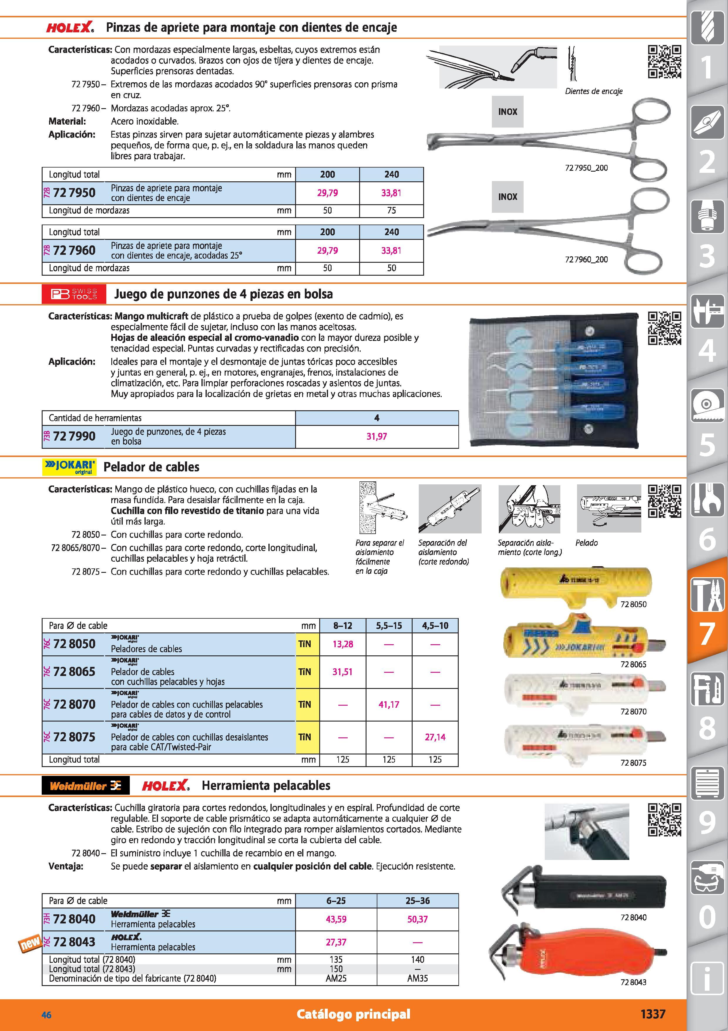1337 HOLEX Pinzas de apriete para montaje con dientes de encaje Características: Con mordazas especialmente largas, esbeltas, cuyos extremos están aco Каталог HOFFMANN GROUP 2015 Инструмент режущий слесарный измерительный абразивный Оборудование Комплексные поставки для промышленных предприятий Стр. 1337 SPA