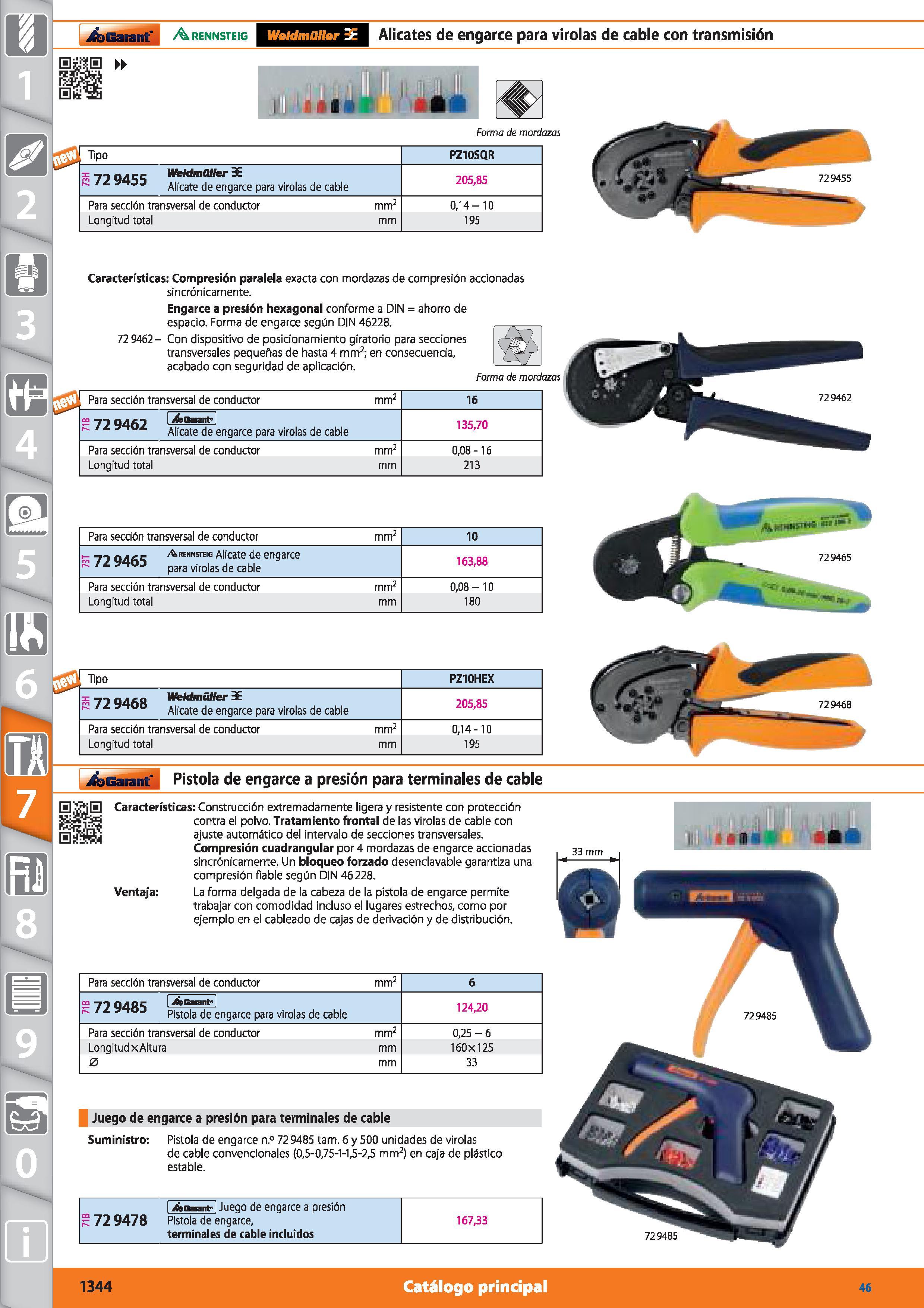 1344 Garant Arennsteig Weidmüller > Alicates de engarce para virolas de cable con transmisión Forma de mordazas Tipo PZ10SQR i 72 0455 WekhnOller 3E A Каталог HOFFMANN GROUP 2015 Инструмент режущий слесарный измерительный абразивный Оборудование Комплексные поставки для промышленных предприятий Стр. 1344 SPA
