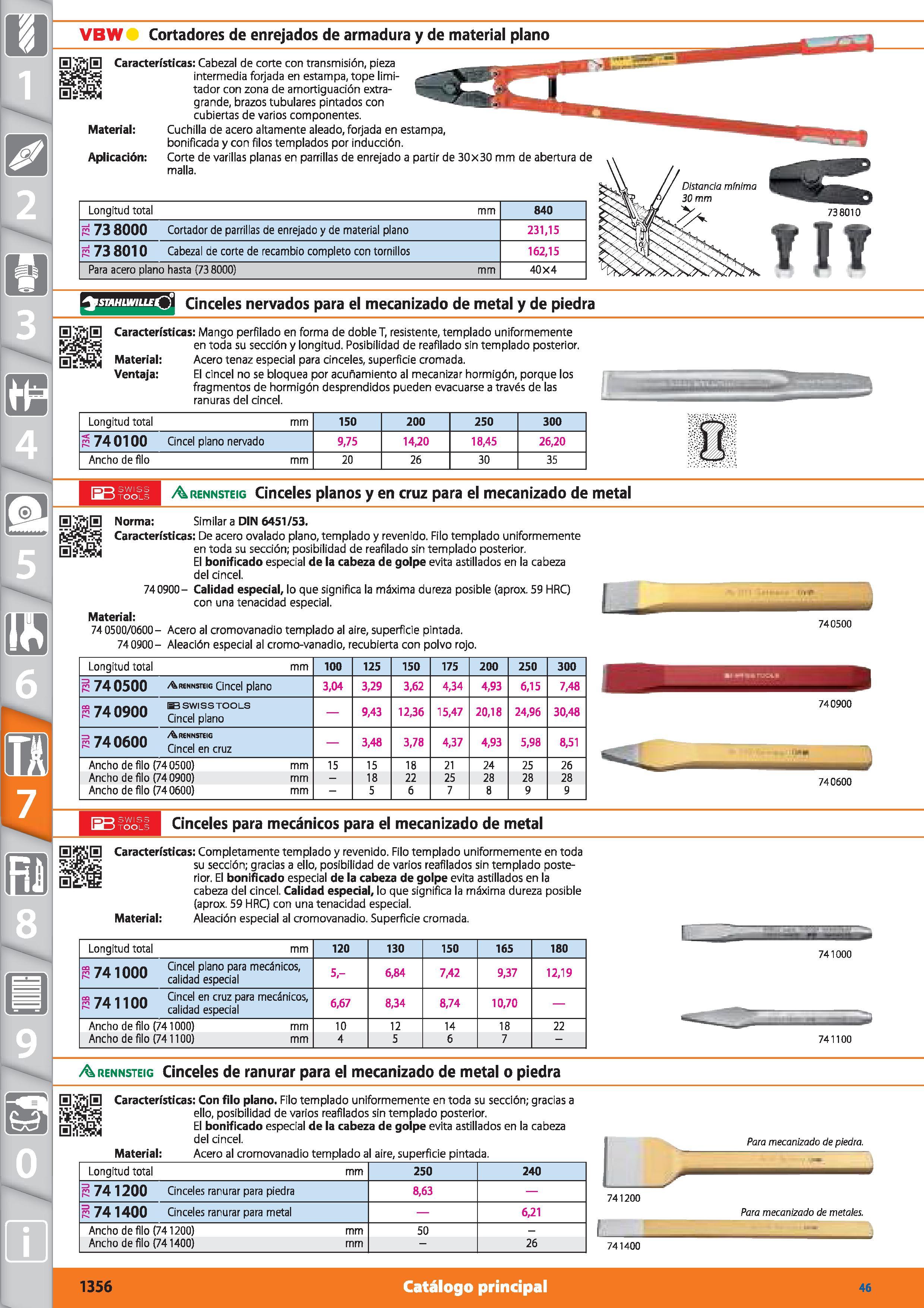1356 m 1 VBW Cortadores de enrejados de armadura y de material plano Características: Cabezal de corte con transmisión, pieza intermedia forjada en es Каталог HOFFMANN GROUP 2015 Инструмент режущий слесарный измерительный абразивный Оборудование Комплексные поставки для промышленных предприятий Стр. 1356 SPA