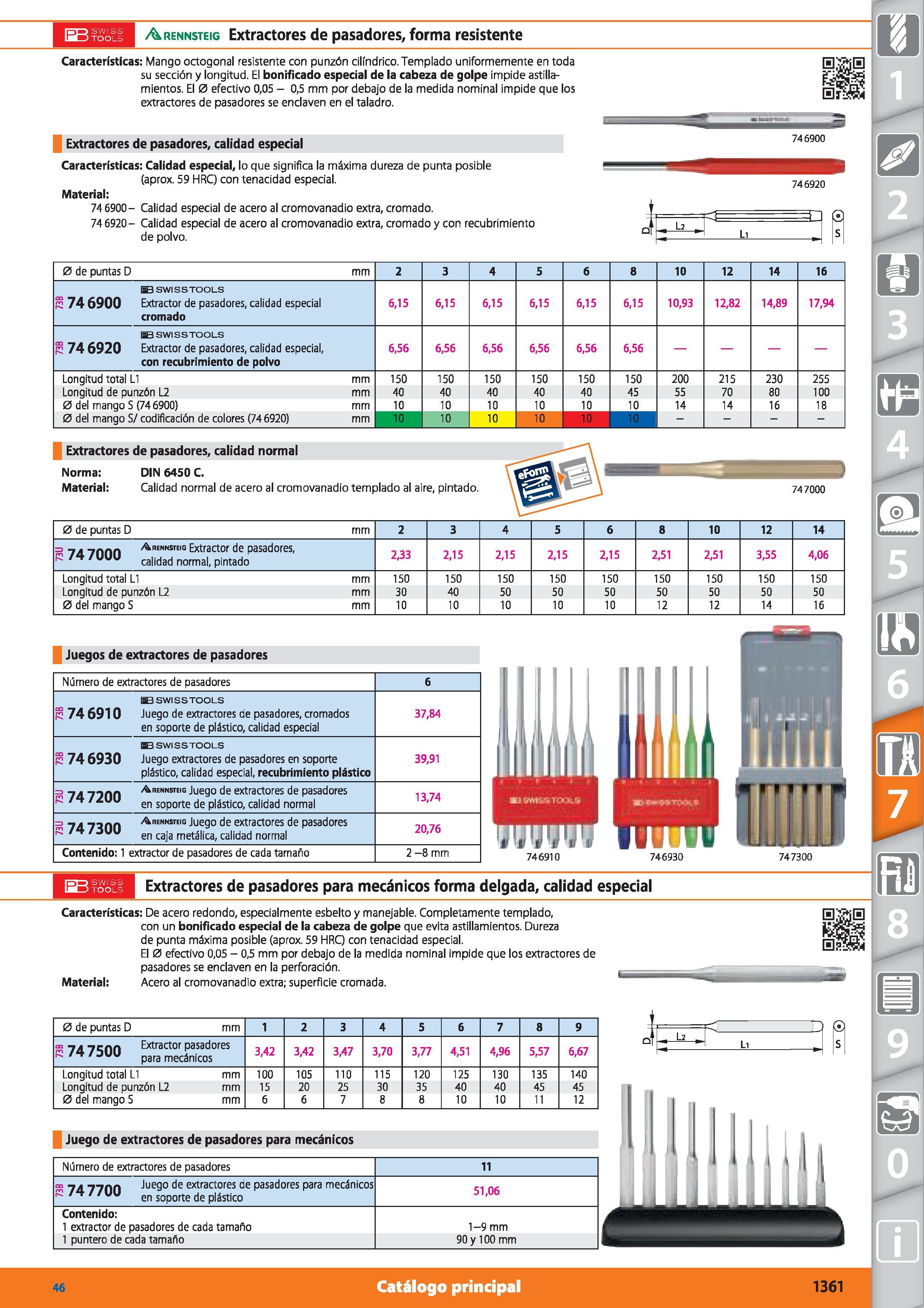1361 150 SWIÍ IftJTOO Arennsteig Extractores de pasadores, forma resistente Características: Mango octogonal resistente con punzón cilindrico Templado Каталог HOFFMANN GROUP 2015 Инструмент режущий слесарный измерительный абразивный Оборудование Комплексные поставки для промышленных предприятий Стр. 1361 SPA
