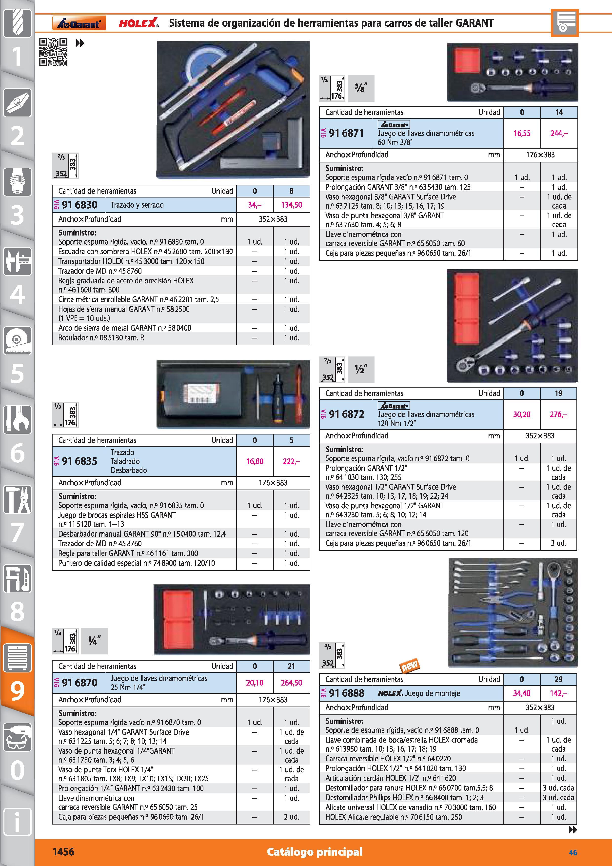1456 Garant HOLEX Sistema de organización de herramientas para carros de taller GARANT Vi J552J Cantidad de herramientas Unidad 0 8 5 91 6830 Trazado Каталог HOFFMANN GROUP 2015 Инструмент режущий слесарный измерительный абразивный Оборудование Комплексные поставки для промышленных предприятий Стр. 1456 SPA