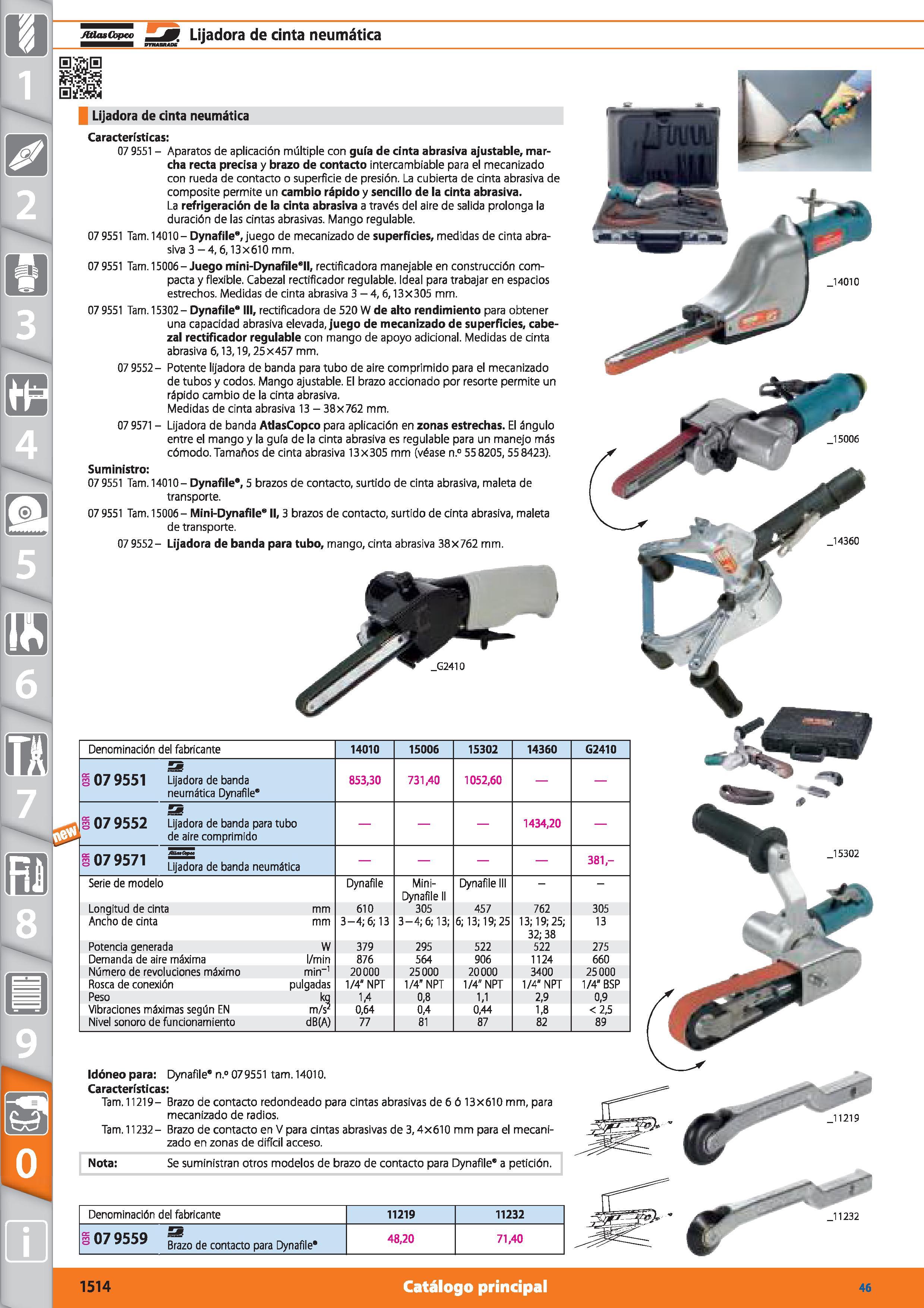 1514 JtUasCopco Lijadora de cinta neumática Dnurujnc Lijadora de cinta neumática Características: 07 9551 - Aparatos de aplicación múltiple con guía d Каталог HOFFMANN GROUP 2015 Инструмент режущий слесарный измерительный абразивный Оборудование Комплексные поставки для промышленных предприятий Стр. 1514 SPA