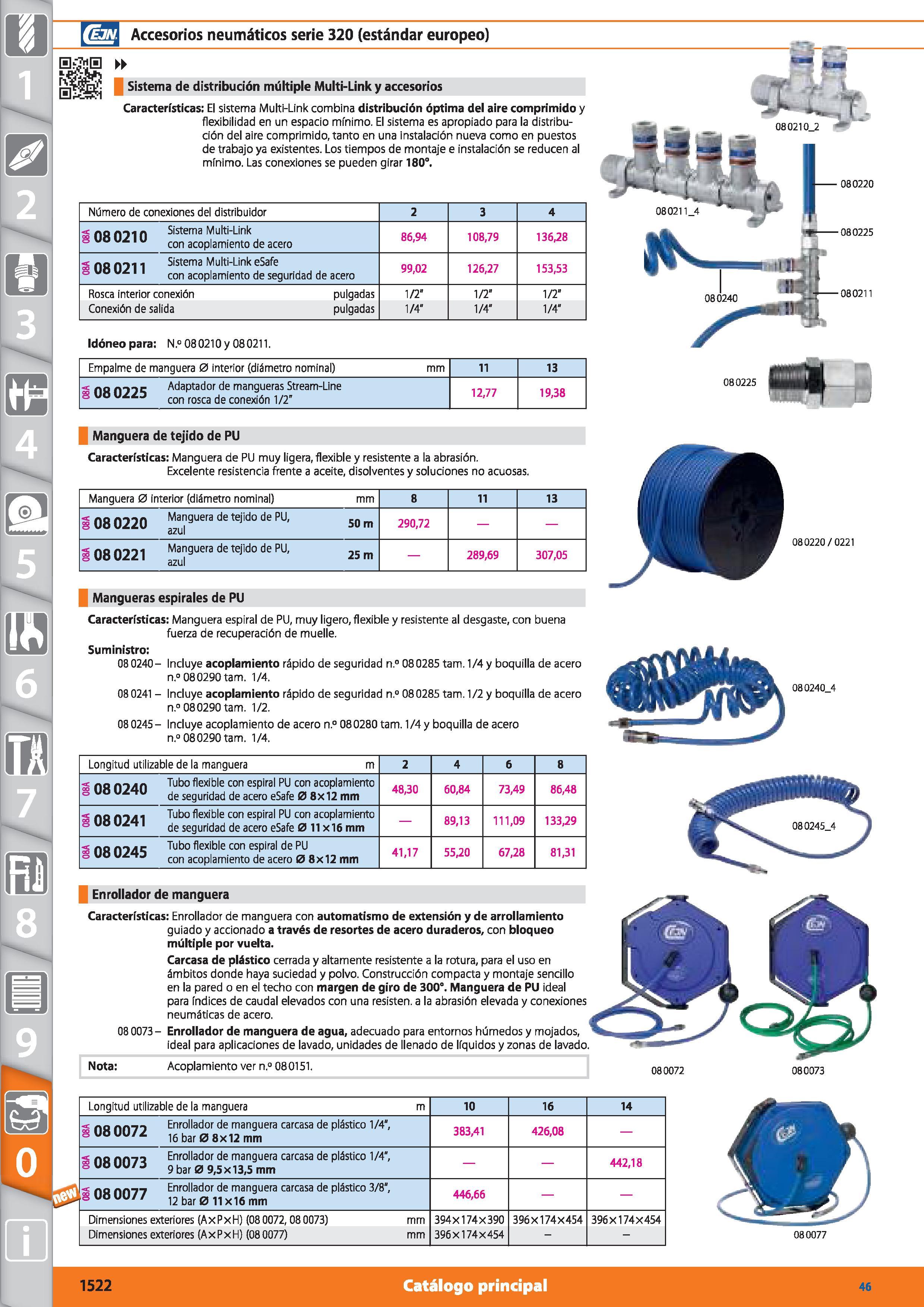 1522 m 1 Accesorios neumáticos serie 320 (estándar europeo) 0Í20 Sistema de distribución múltiple Multi-Link y accesorios Características: El sistema Каталог HOFFMANN GROUP 2015 Инструмент режущий слесарный измерительный абразивный Оборудование Комплексные поставки для промышленных предприятий Стр. 1522 SPA
