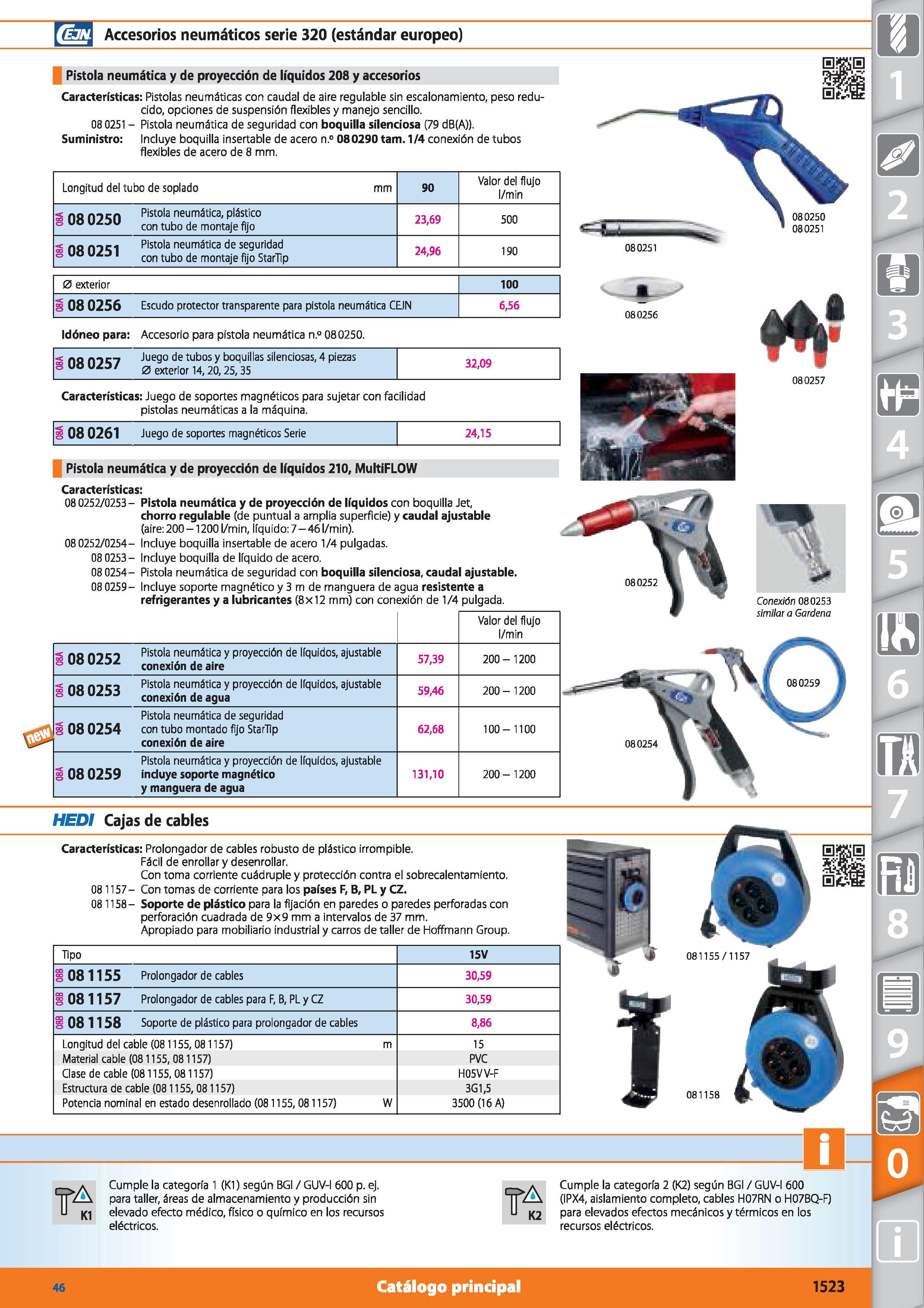 1523 Accesorios neumáticos serie 320 (estándar europeo) Pistola neumática y de proyección de líquidos 208 y accesorios Características: Pistolas neumá Каталог HOFFMANN GROUP 2015 Инструмент режущий слесарный измерительный абразивный Оборудование Комплексные поставки для промышленных предприятий Стр. 1523 SPA