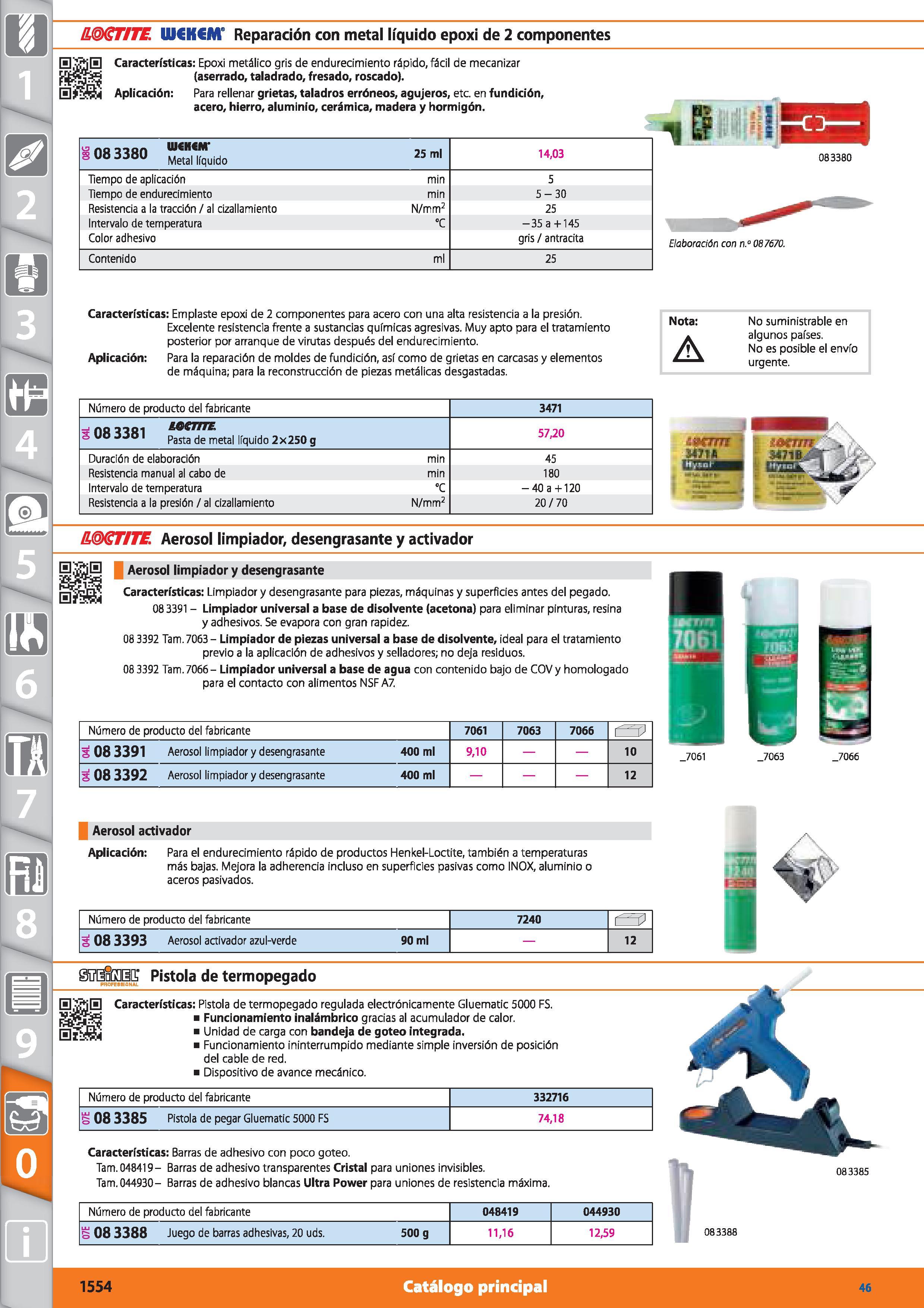 1554 nmrm IU K M' Reparación con metal líquido epoxi de 2 componentes SífijH Características: Epoxi metálico gris de endurecimiento rápido, fácil de m Каталог HOFFMANN GROUP 2015 Инструмент режущий слесарный измерительный абразивный Оборудование Комплексные поставки для промышленных предприятий Стр. 1554 SPA