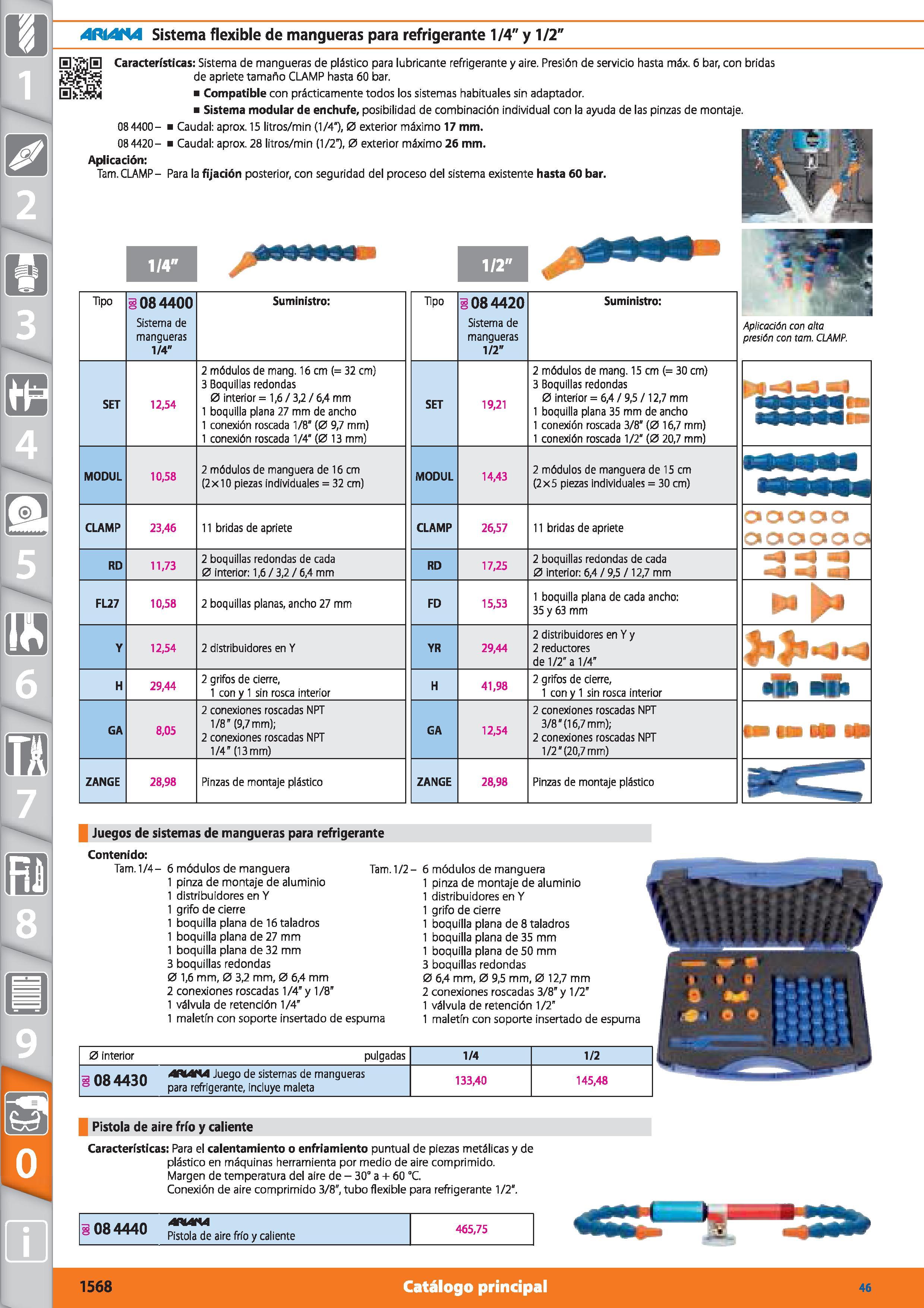 1568 m 1 4RI4N4 Sistema flexible de mangueras para refrigerante 1/4 y 1/2 E Características: Sistema de mangueras de plástico para lubricante refriger Каталог HOFFMANN GROUP 2015 Инструмент режущий слесарный измерительный абразивный Оборудование Комплексные поставки для промышленных предприятий Стр. 1568 SPA
