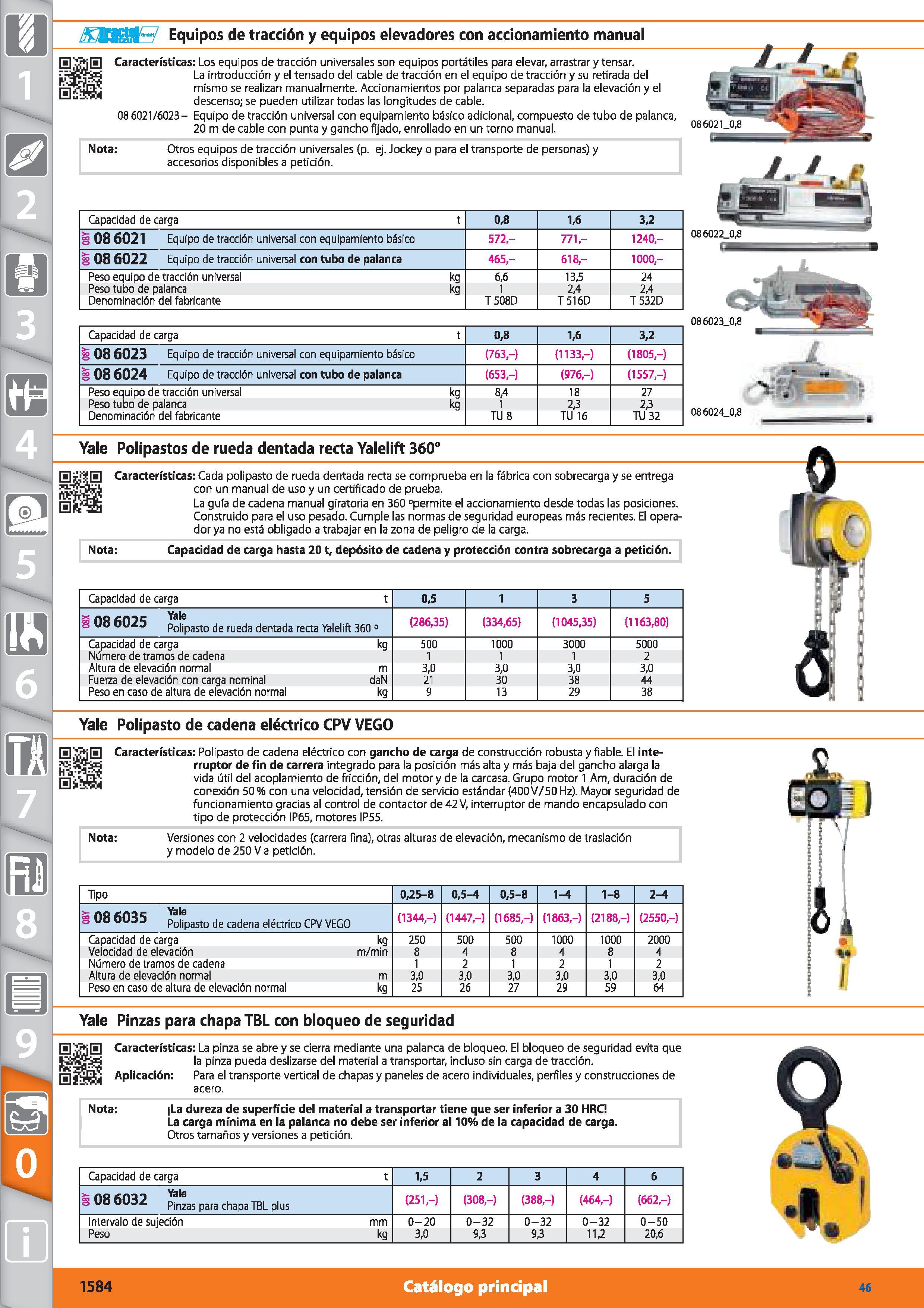 1584 m 1 Equipos de tracción y equipos elevadores con accionamiento manual H'vflE Características: Los equipos de tracción universales son equipos por Каталог HOFFMANN GROUP 2015 Инструмент режущий слесарный измерительный абразивный Оборудование Комплексные поставки для промышленных предприятий Стр. 1584 SPA