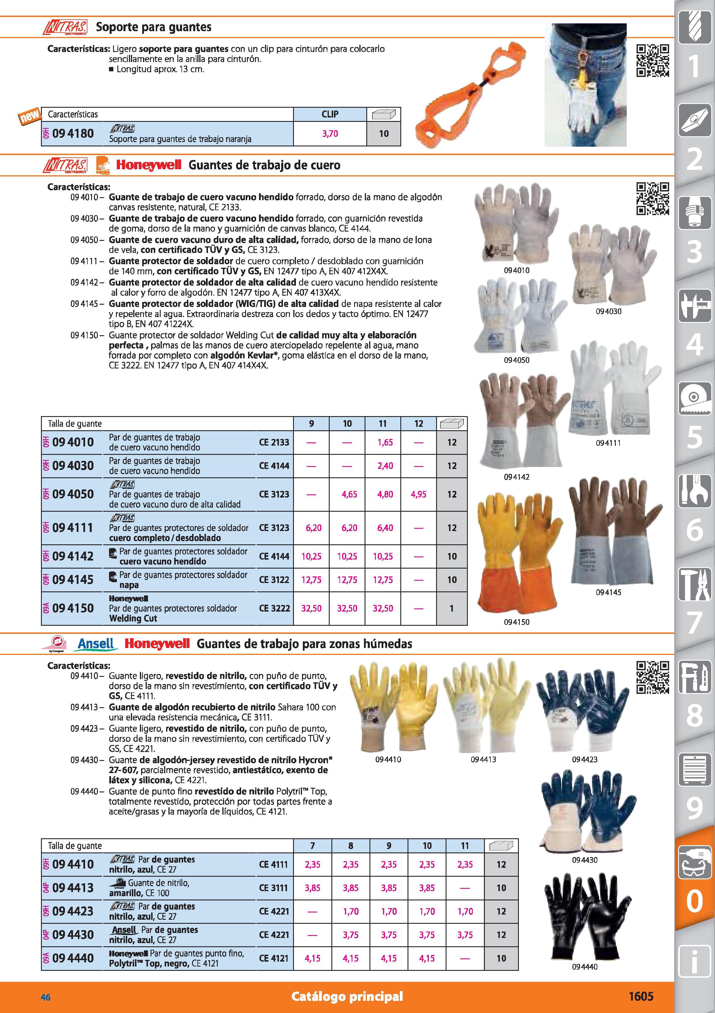 1605 Soporte para guantes Características: Ligero soporte para guantes con un clip para cinturón para colocarlo sencillamente en la anilla para cintur Каталог HOFFMANN GROUP 2015 Инструмент режущий слесарный измерительный абразивный Оборудование Комплексные поставки для промышленных предприятий Стр. 1605 SPA