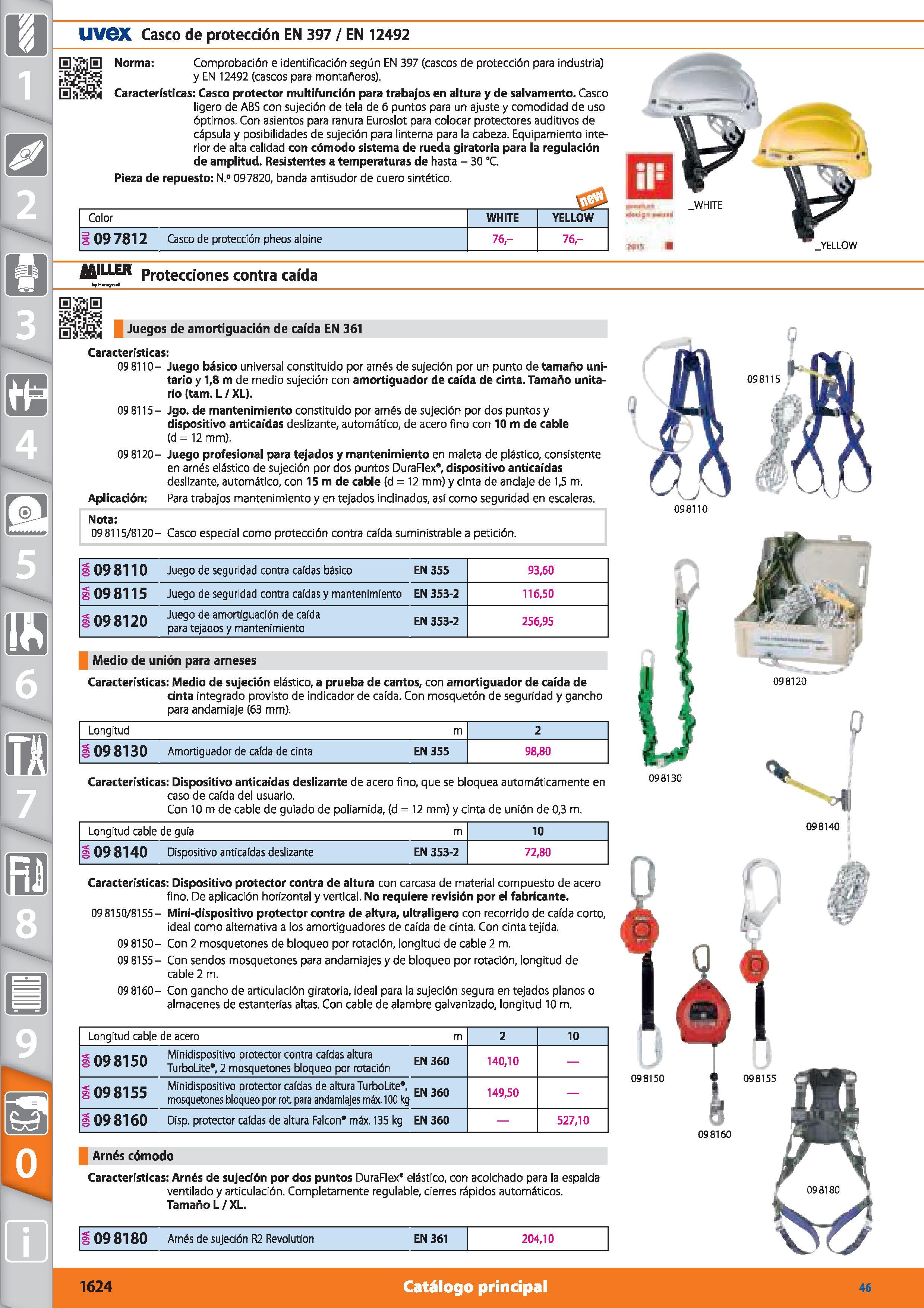 1624 m 1 UVGX Casco de protección EN 397 / EN 12492 Norma: Comprobación e identificación según EN 397 (cascos de protección para industria) y EN 12492 Каталог HOFFMANN GROUP 2015 Инструмент режущий слесарный измерительный абразивный Оборудование Комплексные поставки для промышленных предприятий Стр. 1624 SPA