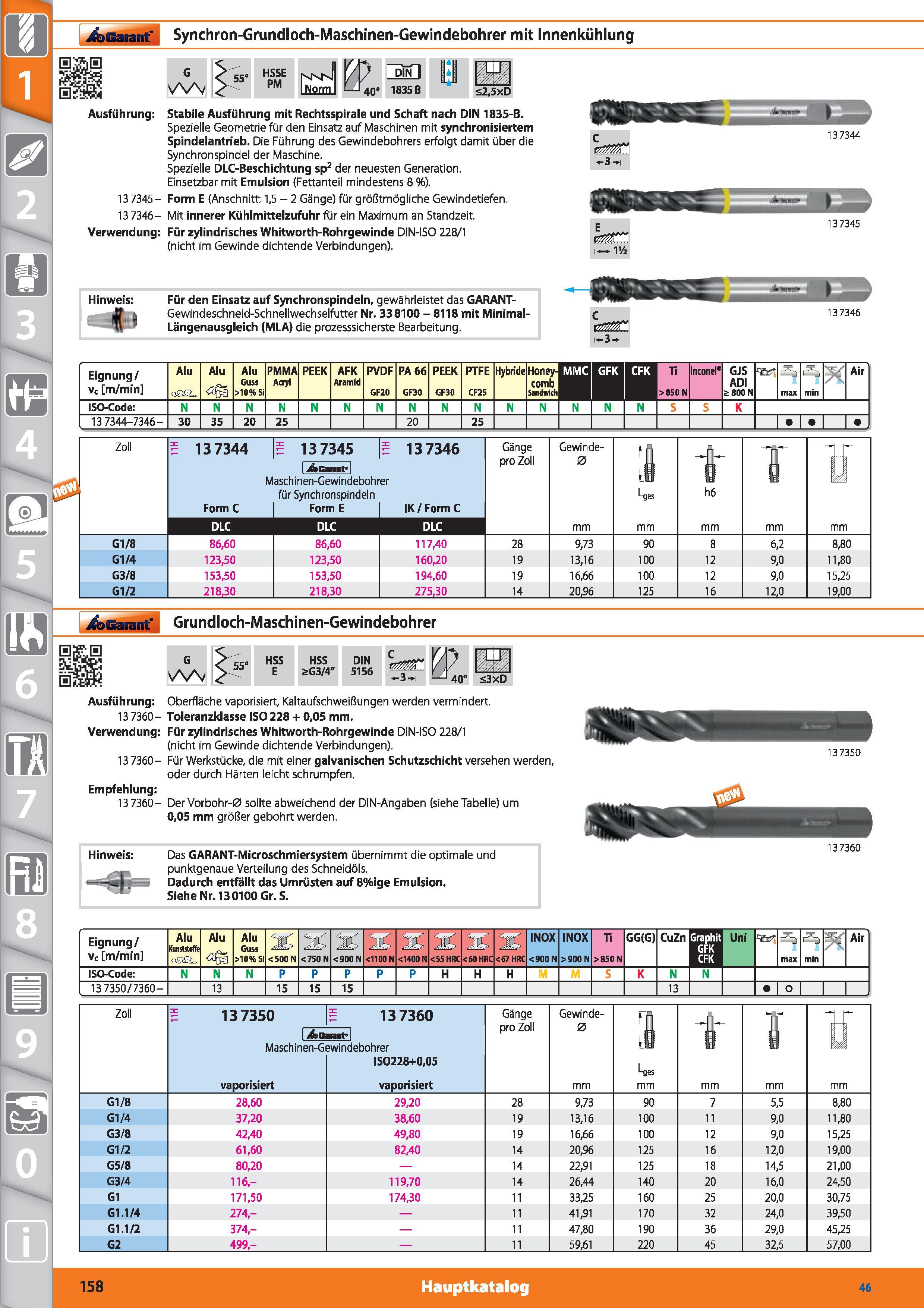 158 Garant Synchron-Grundloch-Maschinen-Gewindebohrer mit Innenkühlung G 55’ HSSE PM kkJM 30 0 I Norm L-J 40 1835 B <2,5xD Ausführung Stabile Au Каталог HOFFMANN GROUP 2015 Инструмент режущий слесарный измерительный абразивный Оборудование Комплексные поставки для промышленных предприятий DEU Стр. 158