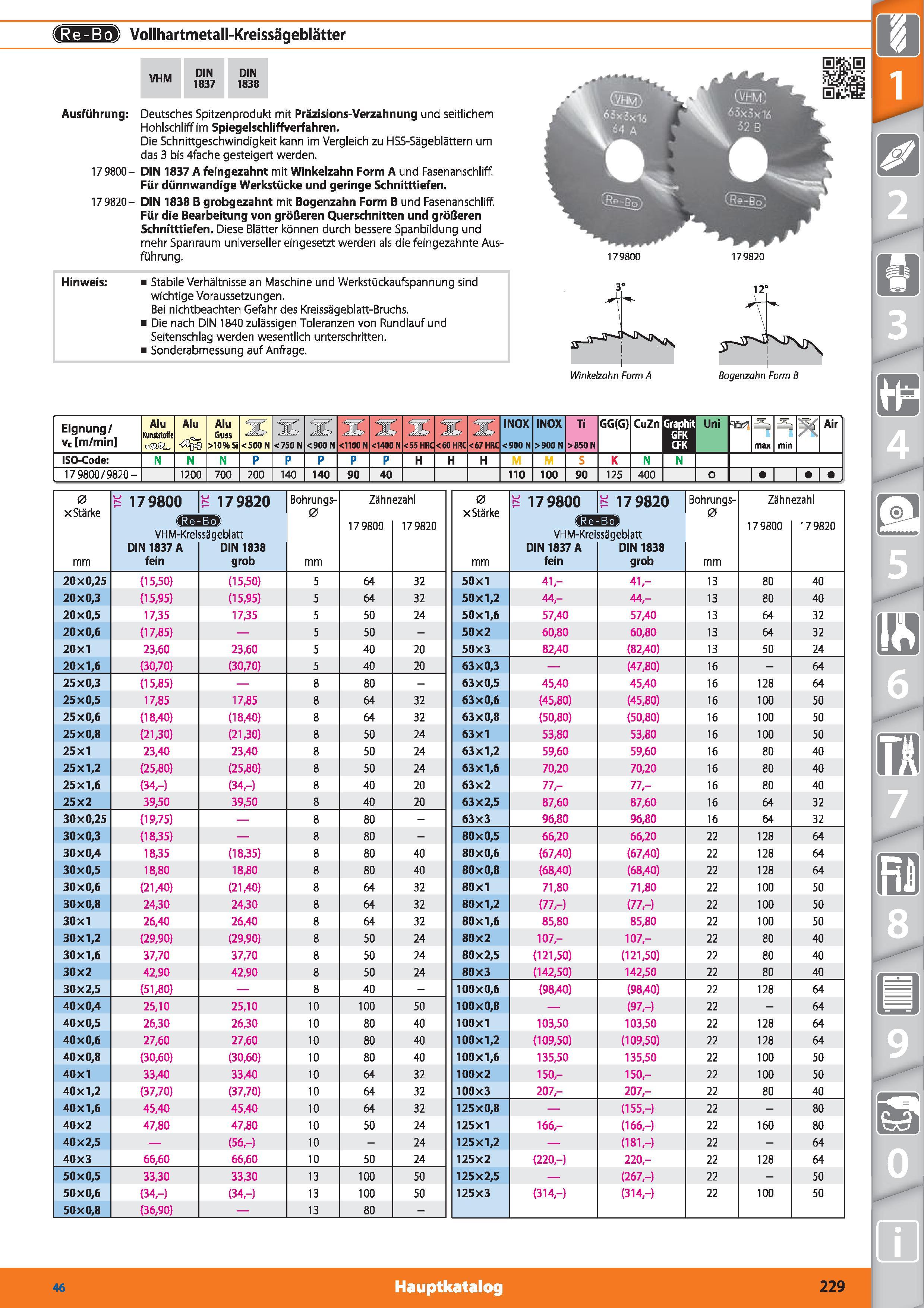 229 IgfSHiEi) Vollhartmetall-Kreissägeblätter VHM DIN 1837 DIN 1838 Ausführung Deutsches Spitzenprodukt mit Präzisions-Verzahnung und seitlichem Каталог HOFFMANN GROUP 2015 Инструмент режущий слесарный измерительный абразивный Оборудование Комплексные поставки для промышленных предприятий DEU Стр. 229
