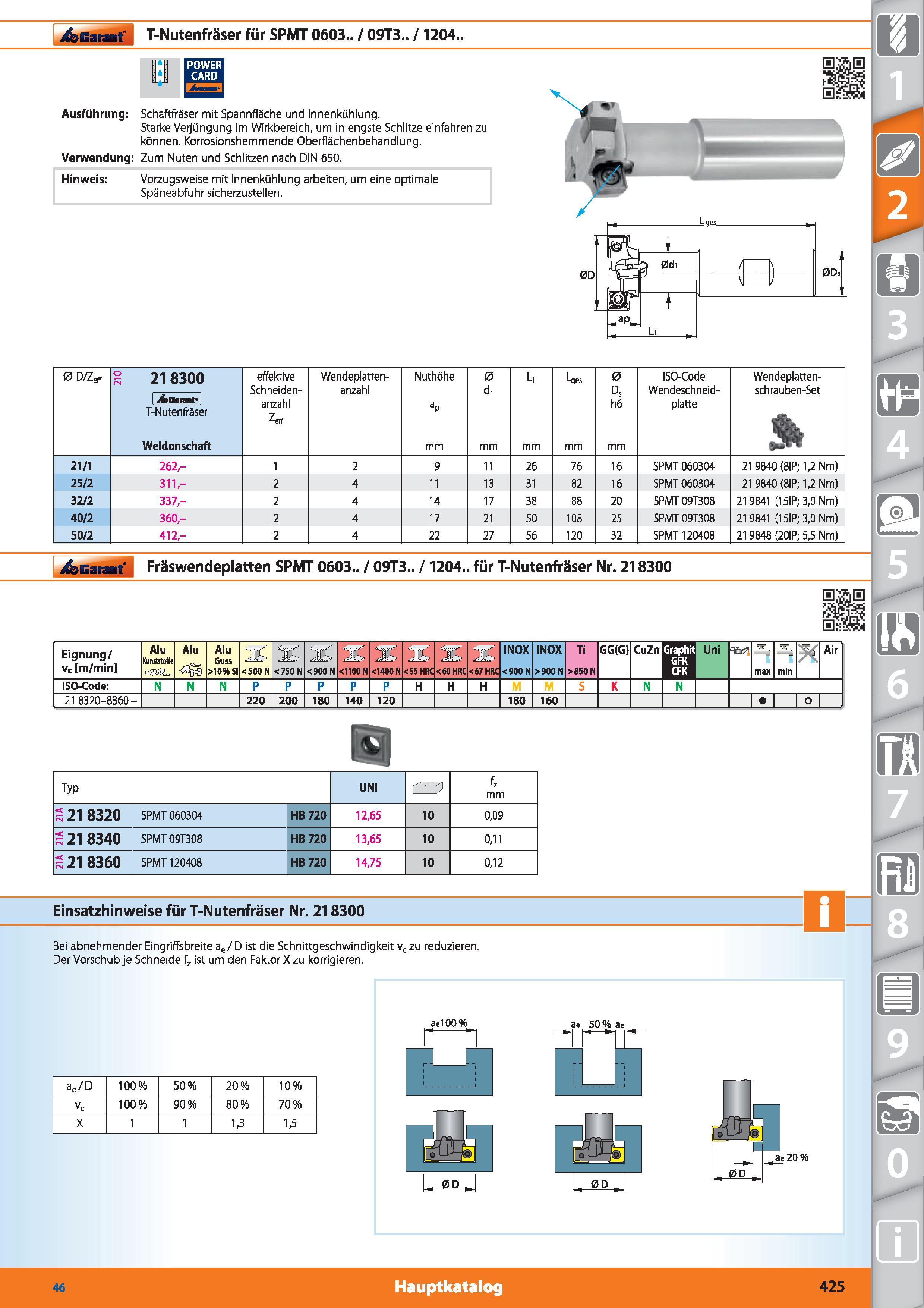 425 Garant T-Nutenfräser für SPMT 0603 / 09T3 / 1204 , o I POWER U CARD LssJ Ausführung Schaftfräser mit Spannfläche und Innenkühlung Starke Ver Каталог HOFFMANN GROUP 2015 Инструмент режущий слесарный измерительный абразивный Оборудование Комплексные поставки для промышленных предприятий DEU Стр. 425