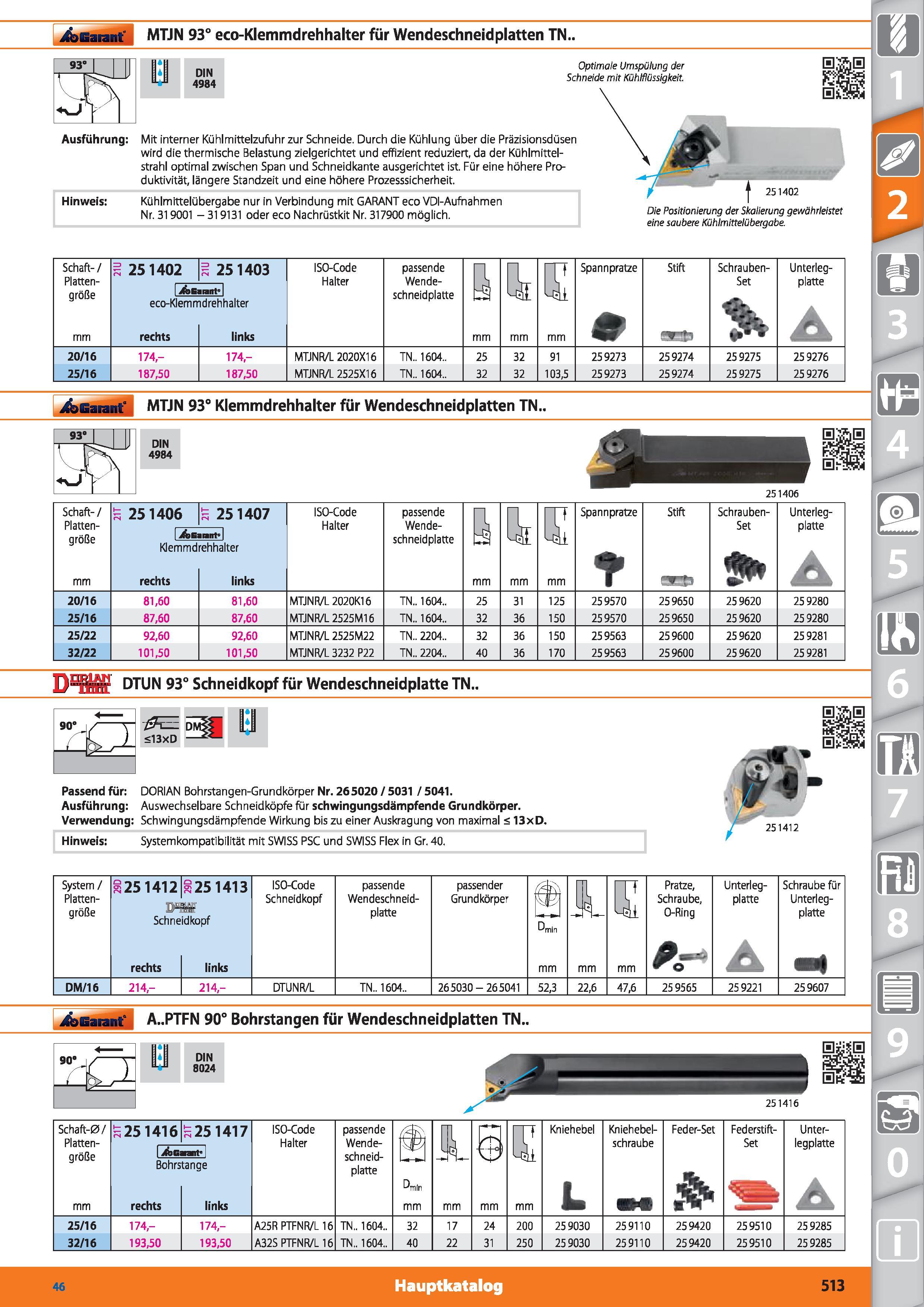 513 Garant MTJN 93° eco-Klemmdrehhalter für Wendeschneidplatten TN Optimale Umspülung der Schneide mit Kühlflüssigkeit Ausführung Mit interner K Каталог HOFFMANN GROUP 2015 Инструмент режущий слесарный измерительный абразивный Оборудование Комплексные поставки для промышленных предприятий DEU Стр. 513