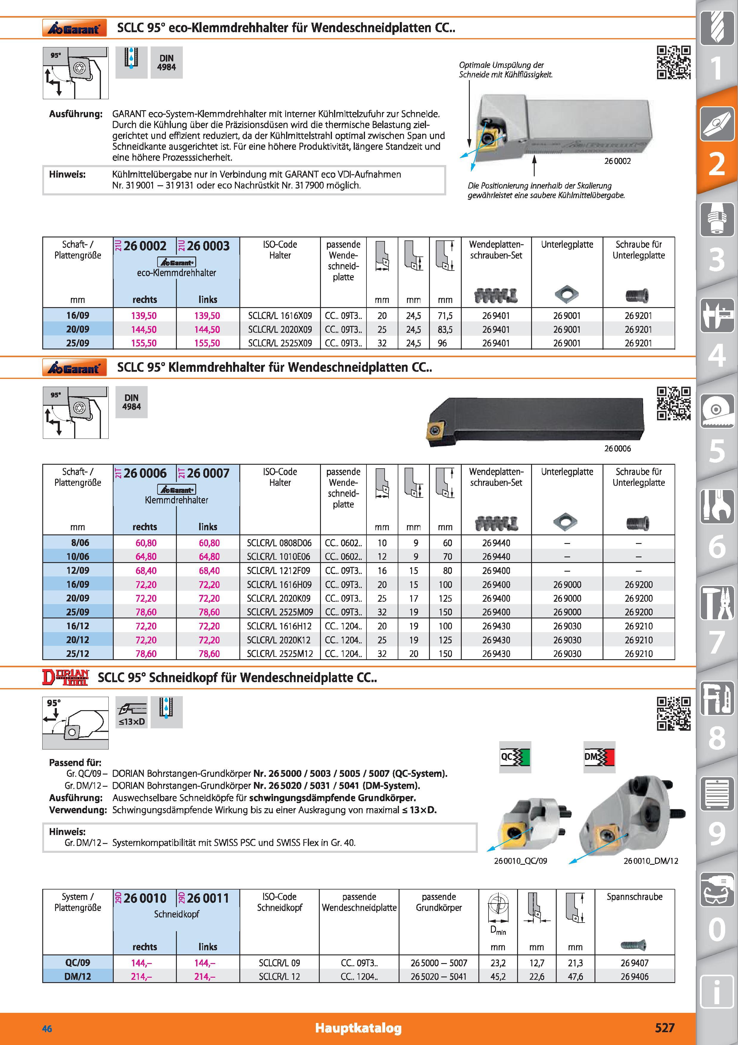 527 Garant SCLC 95° eco-Klemmdrehhalter für Wendeschneidplatten CC Hinweis Kühlmittelübergabe nur in Verbindung mit GARANT eco VDI-Aufnahmen Nr Каталог HOFFMANN GROUP 2015 Инструмент режущий слесарный измерительный абразивный Оборудование Комплексные поставки для промышленных предприятий DEU Стр. 527