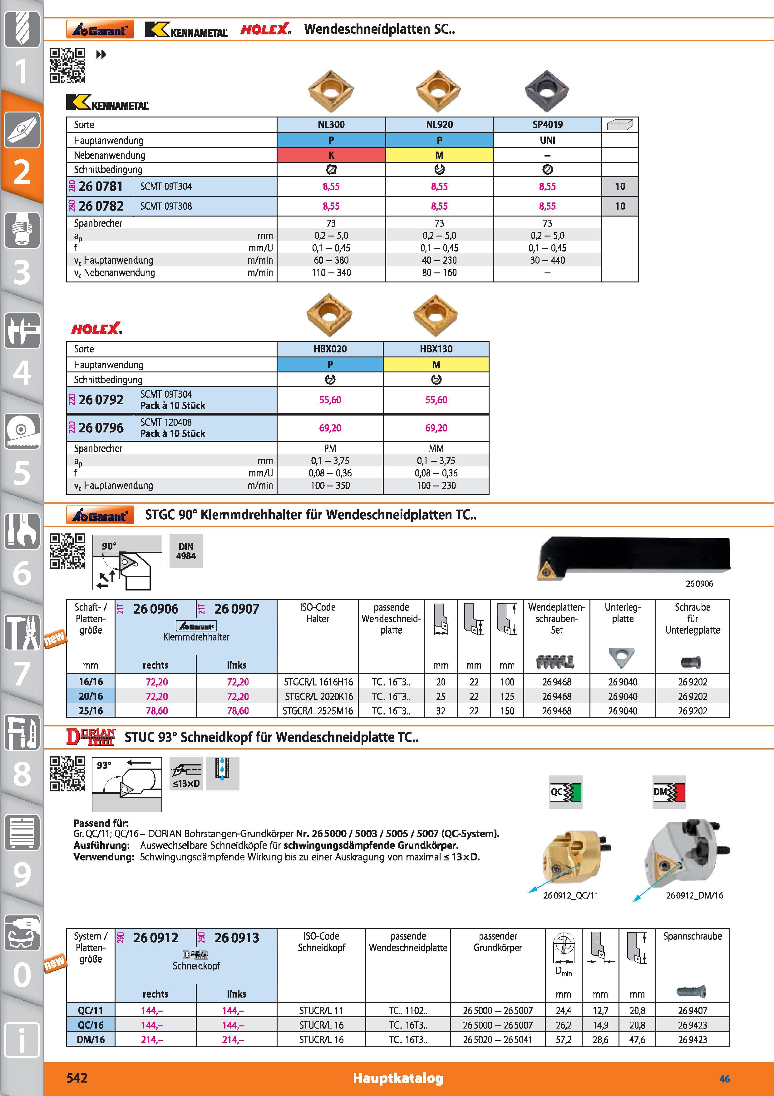 542 ojjvojl oogj) NI g Garant' KKkennametal HOLEX Wendeschneidplatten SC 0 )0 KENNAMETAL Sorte NL300 NL920 SP4019 Hauptanwendung P UNI Nebenanwe Каталог HOFFMANN GROUP 2015 Инструмент режущий слесарный измерительный абразивный Оборудование Комплексные поставки для промышленных предприятий DEU Стр. 542
