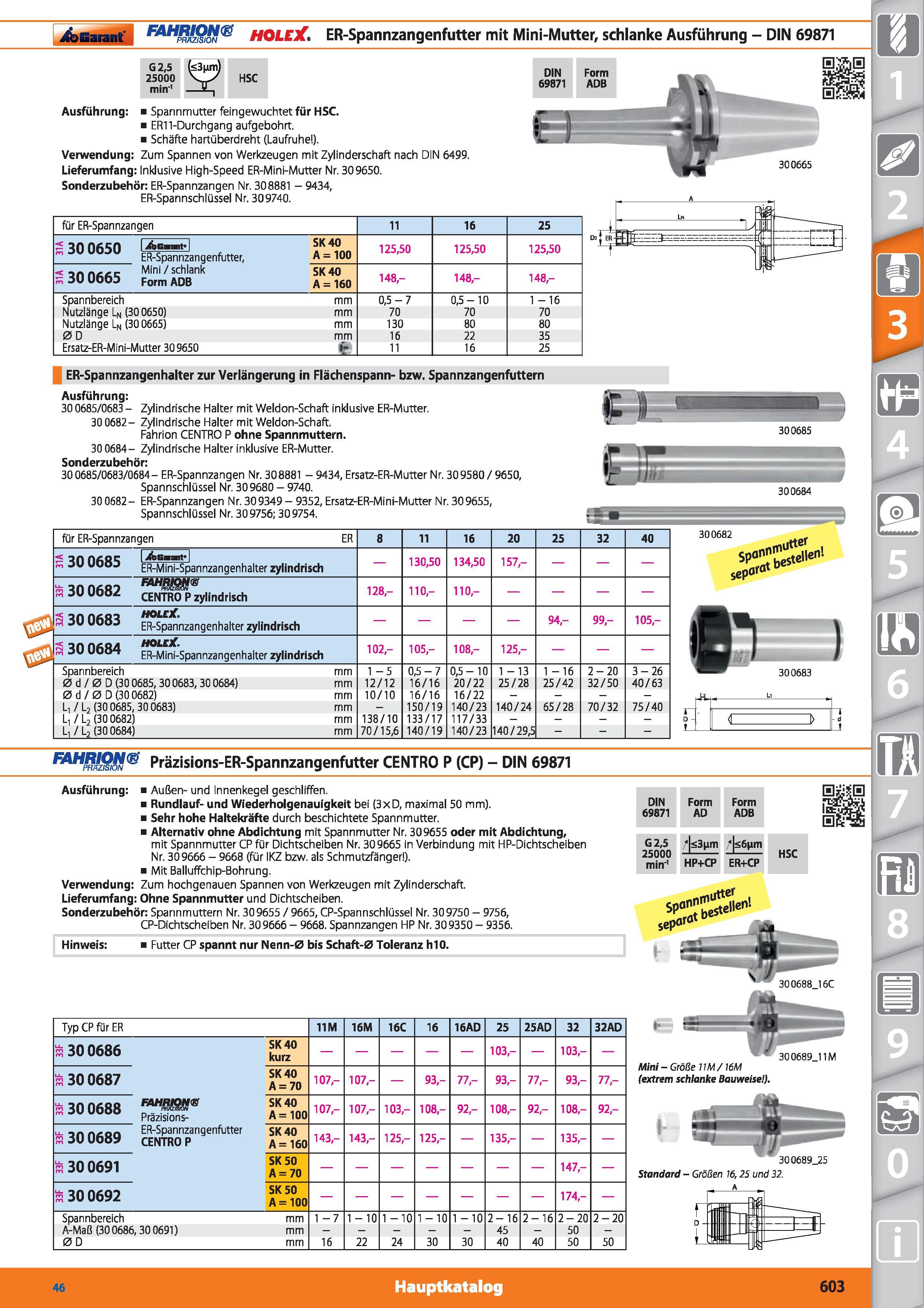 603 Garant FAHRION<8 PRÄZISION HOLElC, ER-Spannzangenfutter mit Mini-Mutter, schlanke Ausführung - DIN 69871 G2,5 25000 min-1 HSC Ausführung Spa Каталог HOFFMANN GROUP 2015 Инструмент режущий слесарный измерительный абразивный Оборудование Комплексные поставки для промышленных предприятий DEU Стр. 603
