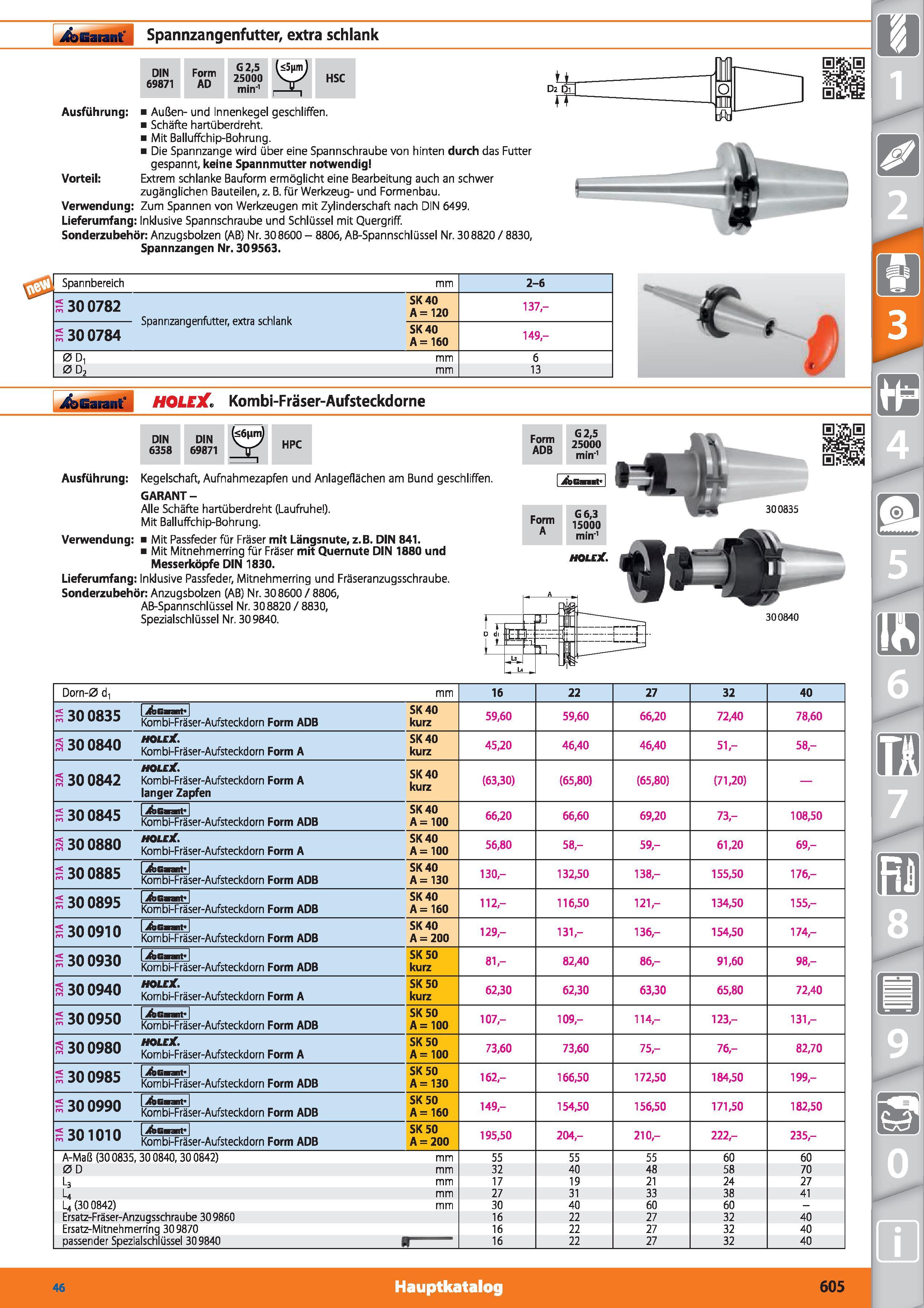 605 Spannzangenfutter extra schlank Garant Hoffmann Group DIN 69871 Form AD Ausführung Außen- und Innenkegel geschliffen Schäfte hartüberdreht M Каталог HOFFMANN GROUP 2015 Инструмент режущий слесарный измерительный абразивный Оборудование Комплексные поставки для промышленных предприятий DEU Стр. 605