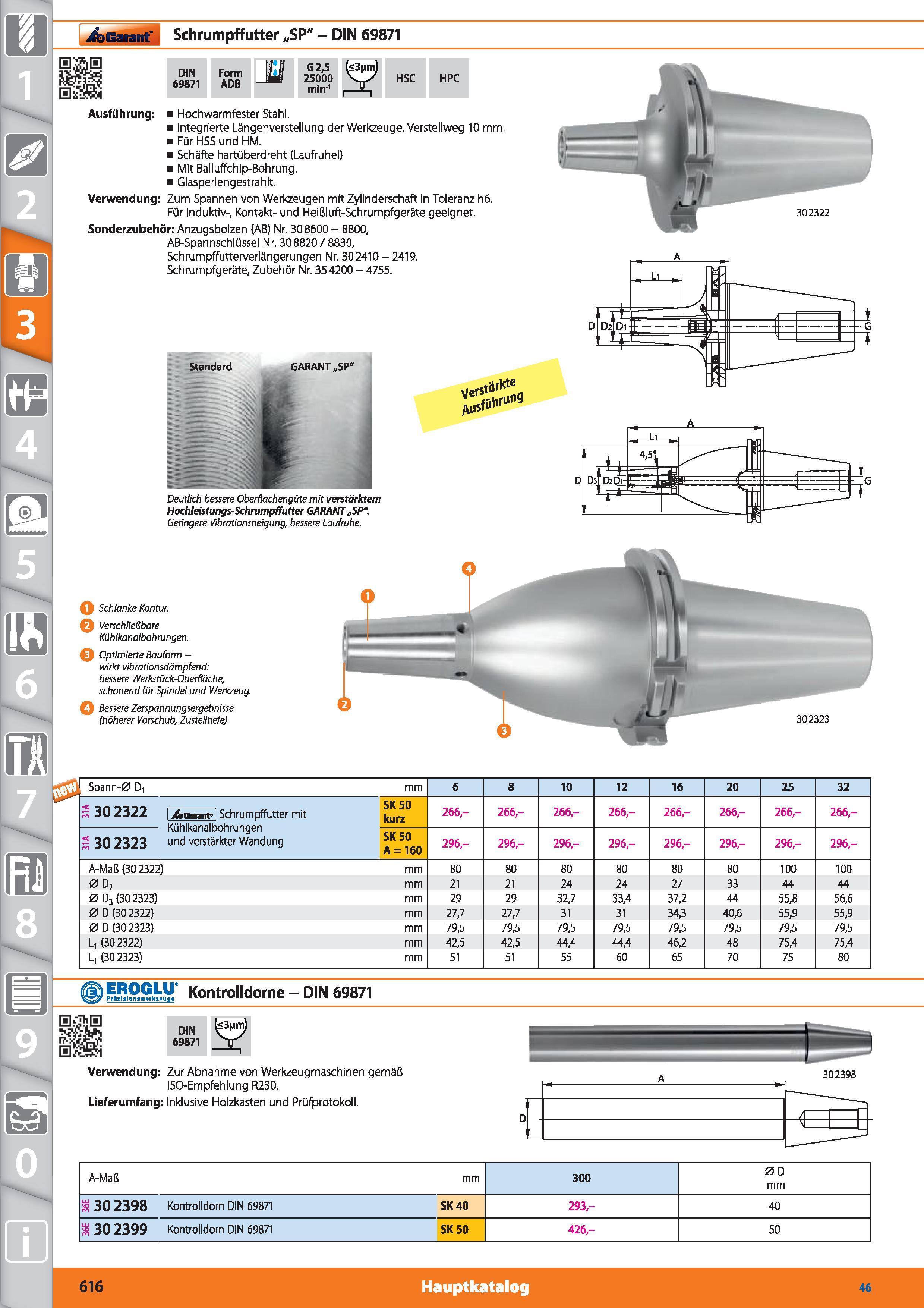 616 8 0 x Garant Schrumpffutter „SP - DIN 69871 ) EROGLIT P rgilalo nimrknua Kontrolldorne - DIN 69871 DIN 69871 Verwendung Zur Abnahme von Werk Каталог HOFFMANN GROUP 2015 Инструмент режущий слесарный измерительный абразивный Оборудование Комплексные поставки для промышленных предприятий DEU Стр. 616