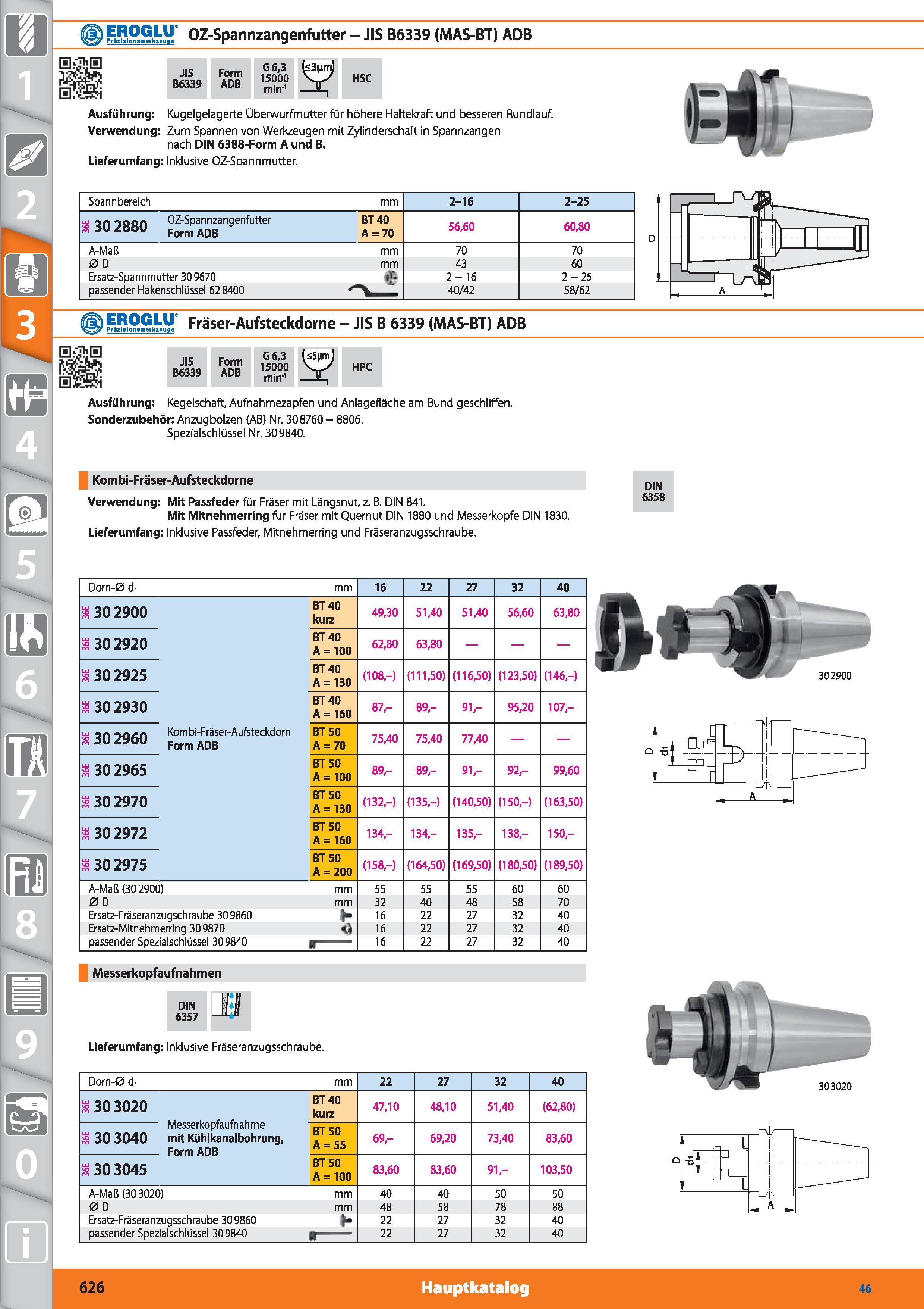 626 m 1 jgBSfik&T OZ-Spannzangenfutter - JIS B6339 (MAS-BT) ADB 03 0 S JIS B6339 Form ADB G6,3 15000 min-1 HSC Ausführung Kugelgelagerte Überwur Каталог HOFFMANN GROUP 2015 Инструмент режущий слесарный измерительный абразивный Оборудование Комплексные поставки для промышленных предприятий DEU Стр. 626