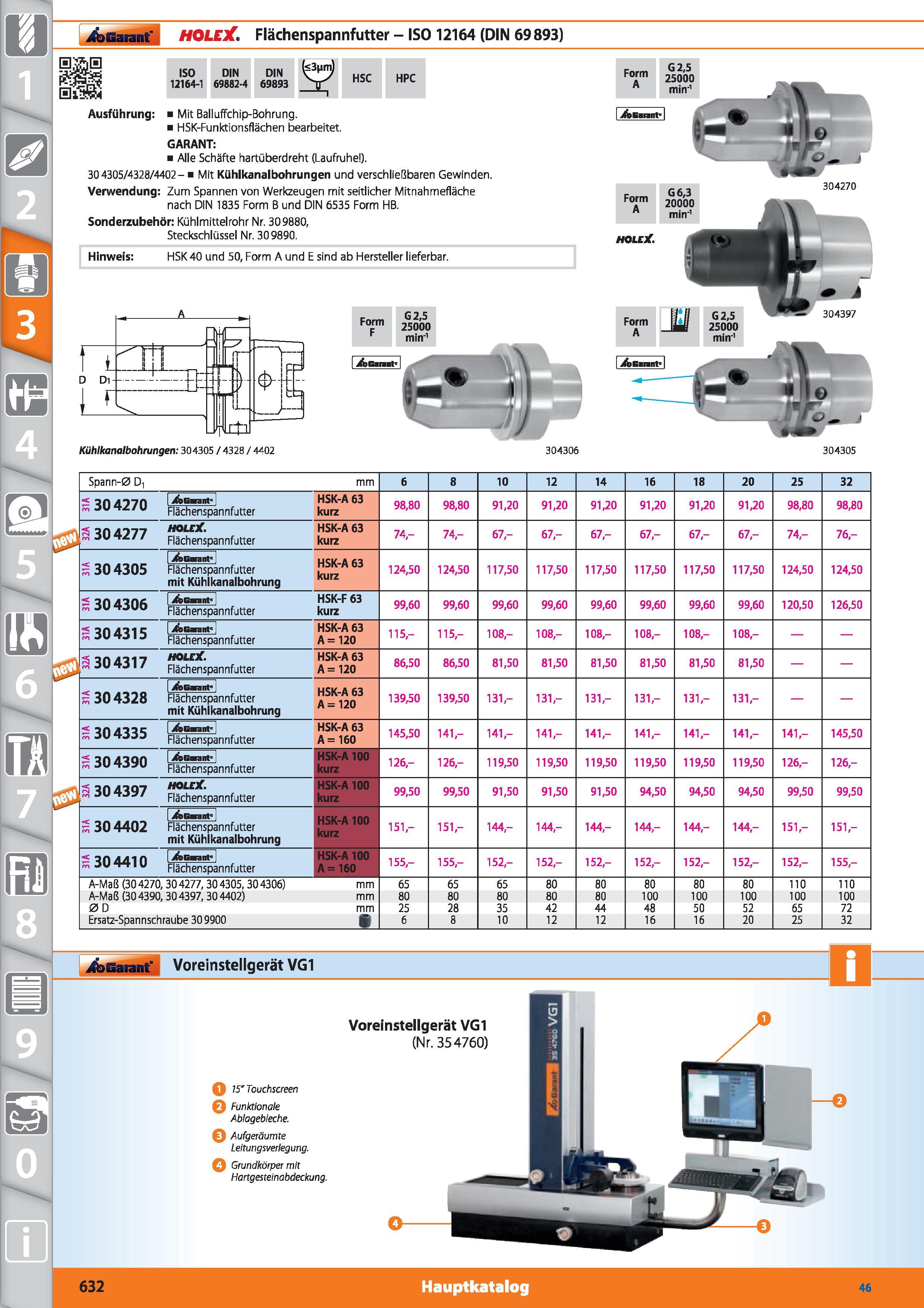 632 i&>Garant' HOLEX Flächenspannfutter - ISO 12164 (DIN 69893) Ausführung Mit Balluffchip-Bohrung HSK-Funktionsflächen bearbeitet GARANT Alle S Каталог HOFFMANN GROUP 2015 Инструмент режущий слесарный измерительный абразивный Оборудование Комплексные поставки для промышленных предприятий DEU Стр. 632