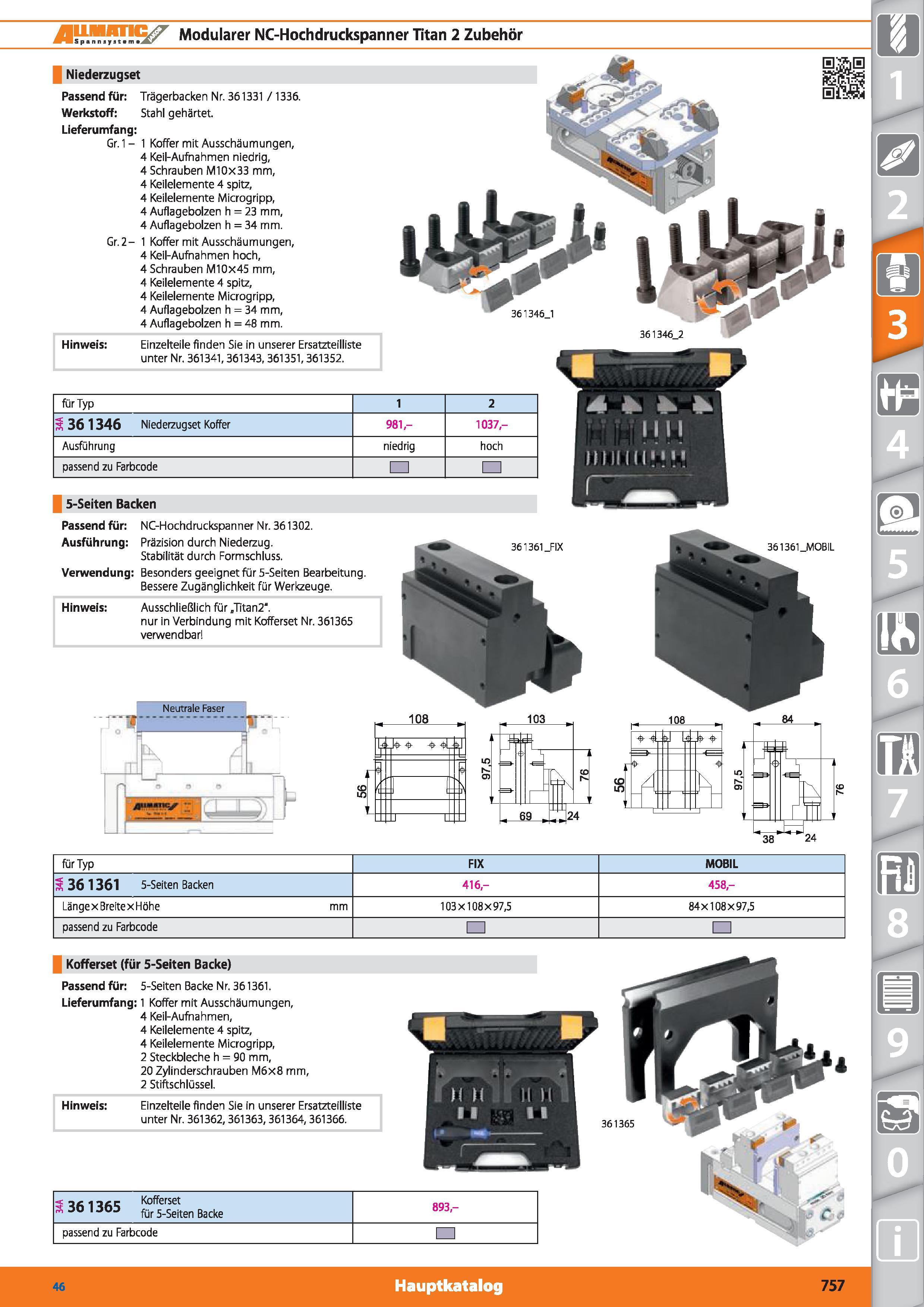757 Modularer NC-Hochdruckspanner Titan 2 Zubehör Hinweis Einzelteile finden Sie in unserer Ersatzteilliste unter Nr 361341,361343, 361351,36135 Каталог HOFFMANN GROUP 2015 Инструмент режущий слесарный измерительный абразивный Оборудование Комплексные поставки для промышленных предприятий DEU Стр. 757