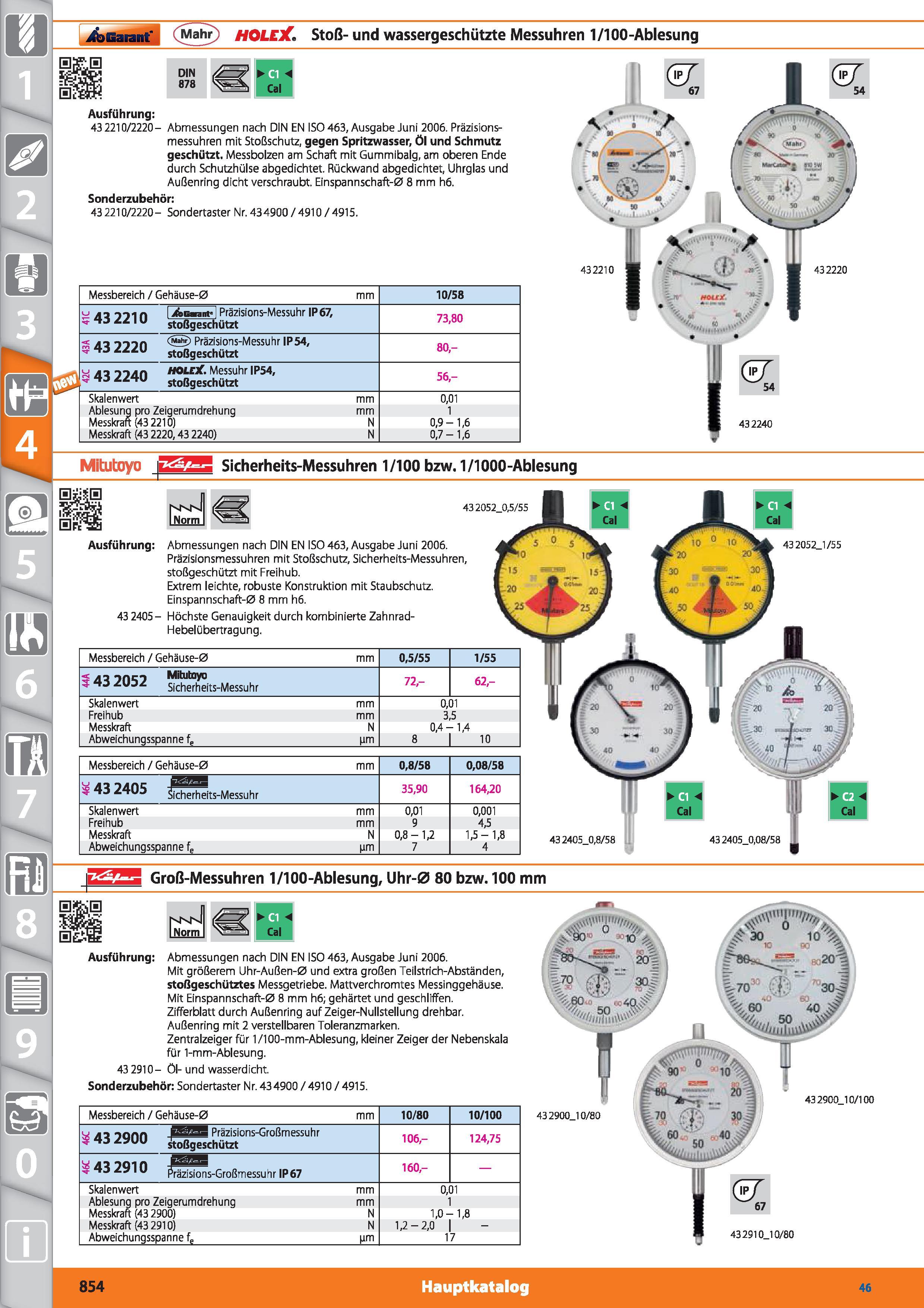 854 Garant (Mahr) HOLEX Stoß- und wassergeschützte Messuhren 1/100-Ablesung Sj S Ma DIN 878 Ausführung 43 2210/2220- Abmessungen nach DIN EN ISO Каталог HOFFMANN GROUP 2015 Инструмент режущий слесарный измерительный абразивный Оборудование Комплексные поставки для промышленных предприятий DEU Стр. 854
