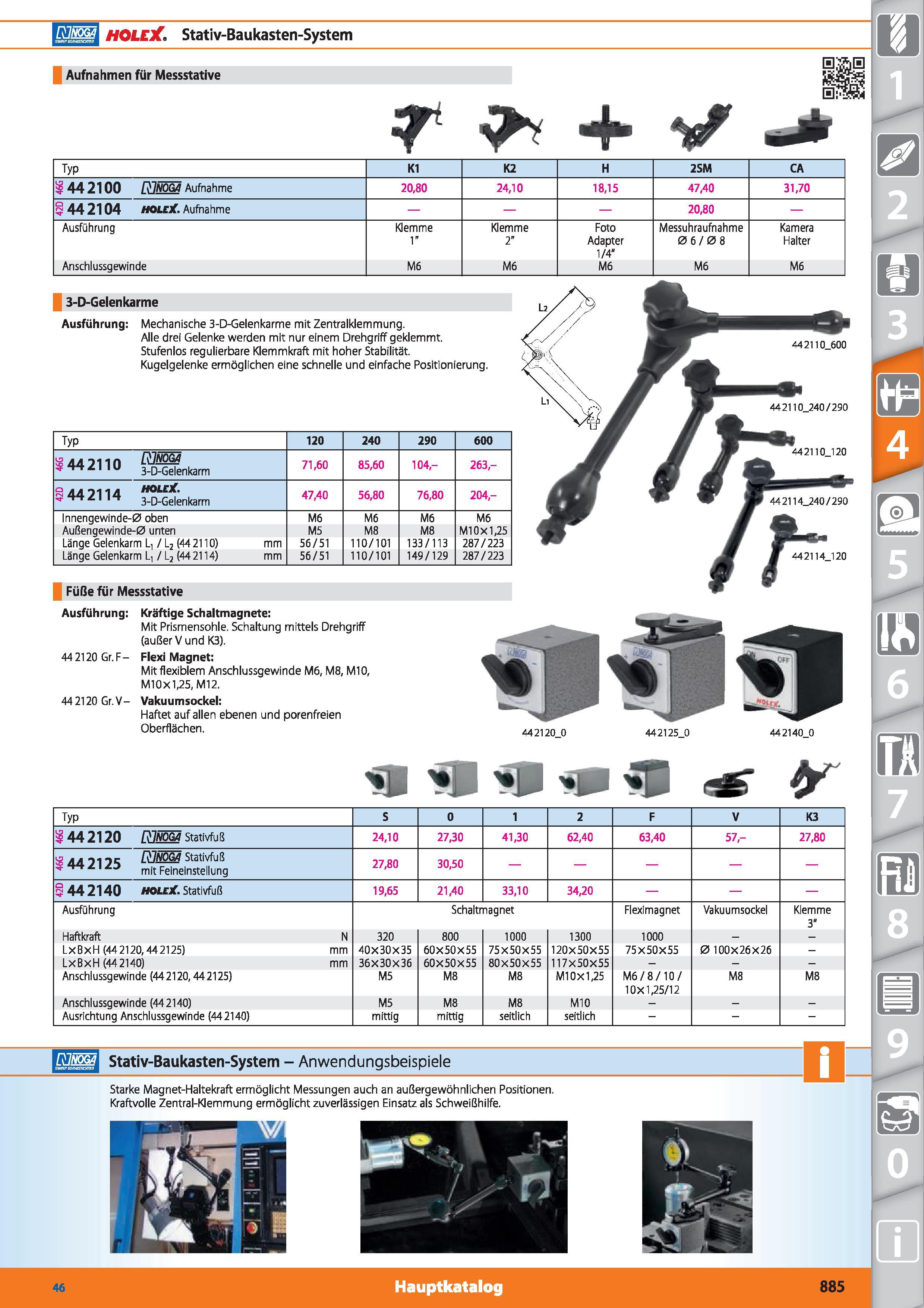 885 RlNOGA HOLEX Stativ-Baukasten-System Aufnahmen für Messstative Typ K1 K2 H 2SM CA 44 2100 N0G/J Aufnahme 20,80 24,10 18,15 47,40 31,70 44 21 Каталог HOFFMANN GROUP 2015 Инструмент режущий слесарный измерительный абразивный Оборудование Комплексные поставки для промышленных предприятий DEU Стр. 885