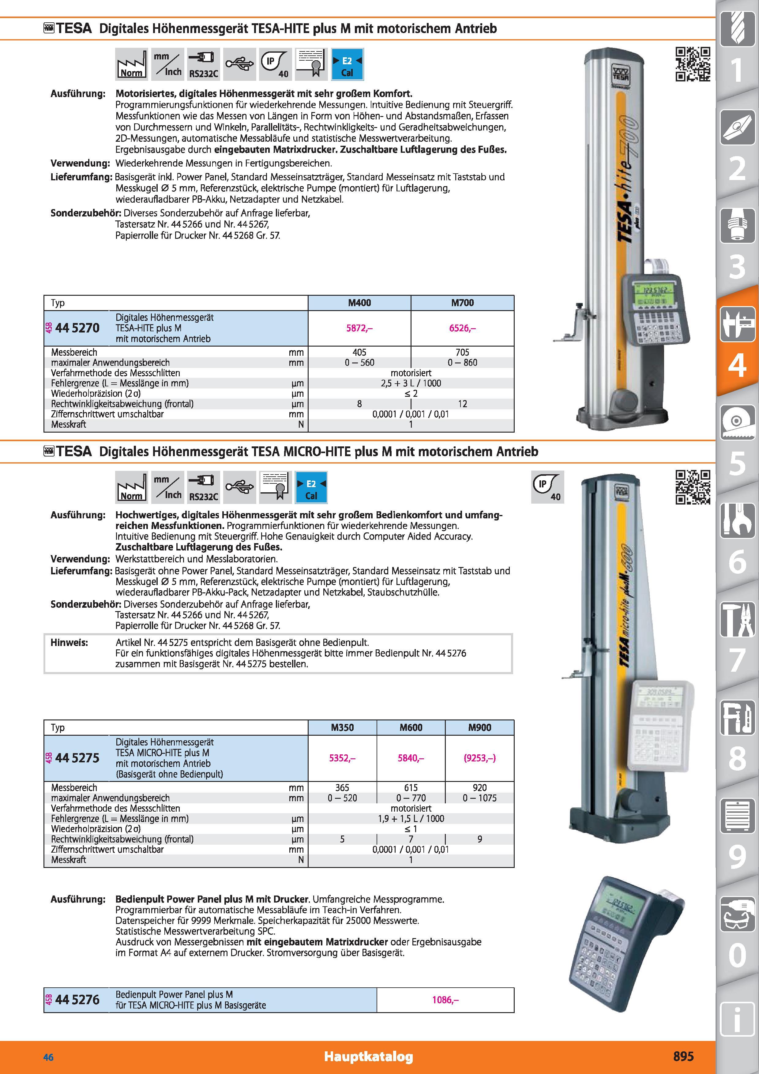 895 ÜTESA Digitales Höhenmessgerät TESA-HITE plus M mit motorischem Antrieb mm✓ /inch RS232C ( J 40 Ausführung Motorisiertes, digitales Höhenmes Каталог HOFFMANN GROUP 2015 Инструмент режущий слесарный измерительный абразивный Оборудование Комплексные поставки для промышленных предприятий DEU Стр. 895