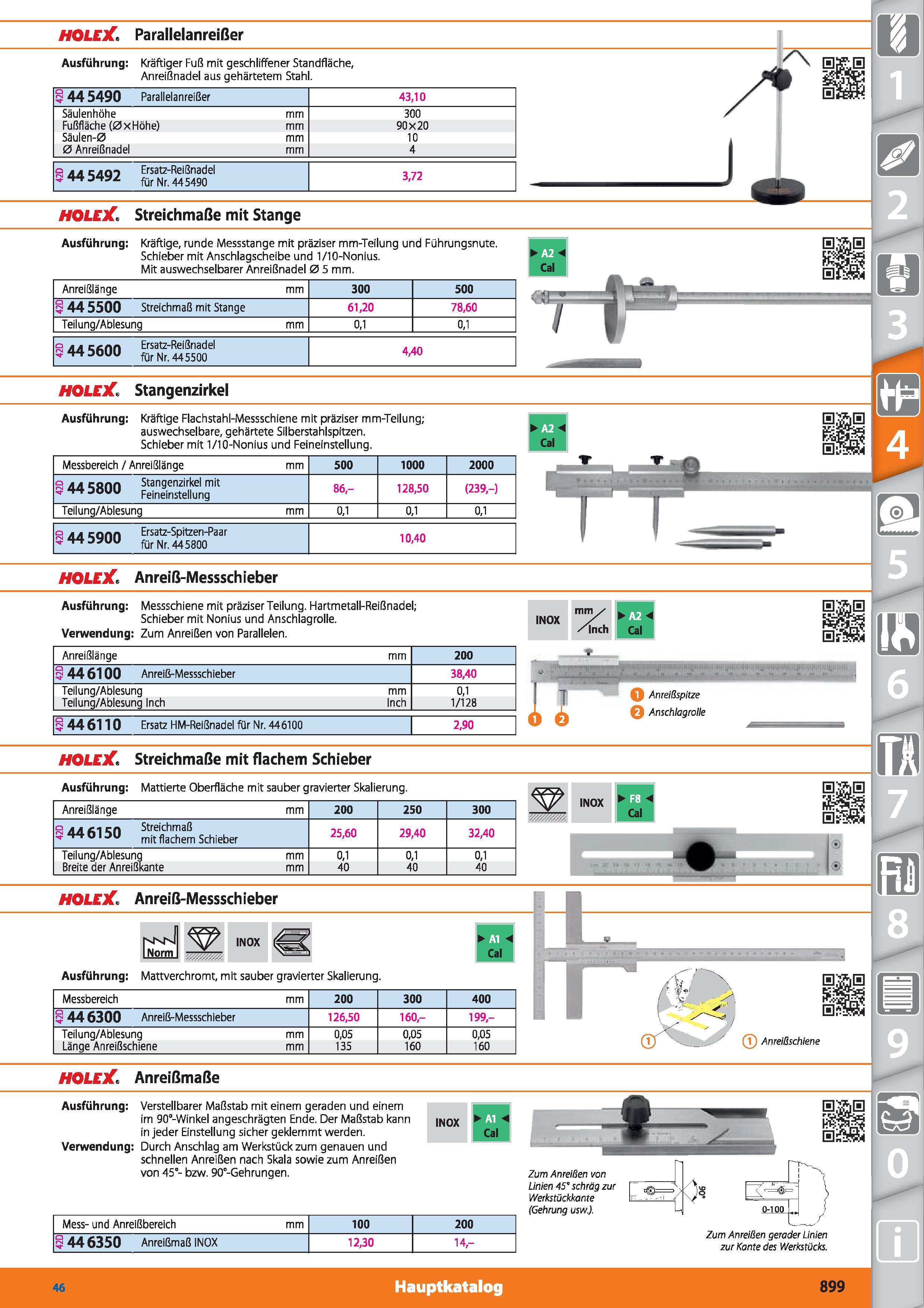 899 HOLEX Parallelanreißer Ausführung Kräftiger Fuß mit geschliffener Standfläche, Anreißnadel aus gehärtetem Stahl 44 5490 Parallelanreißer 43, Каталог HOFFMANN GROUP 2015 Инструмент режущий слесарный измерительный абразивный Оборудование Комплексные поставки для промышленных предприятий DEU Стр. 899