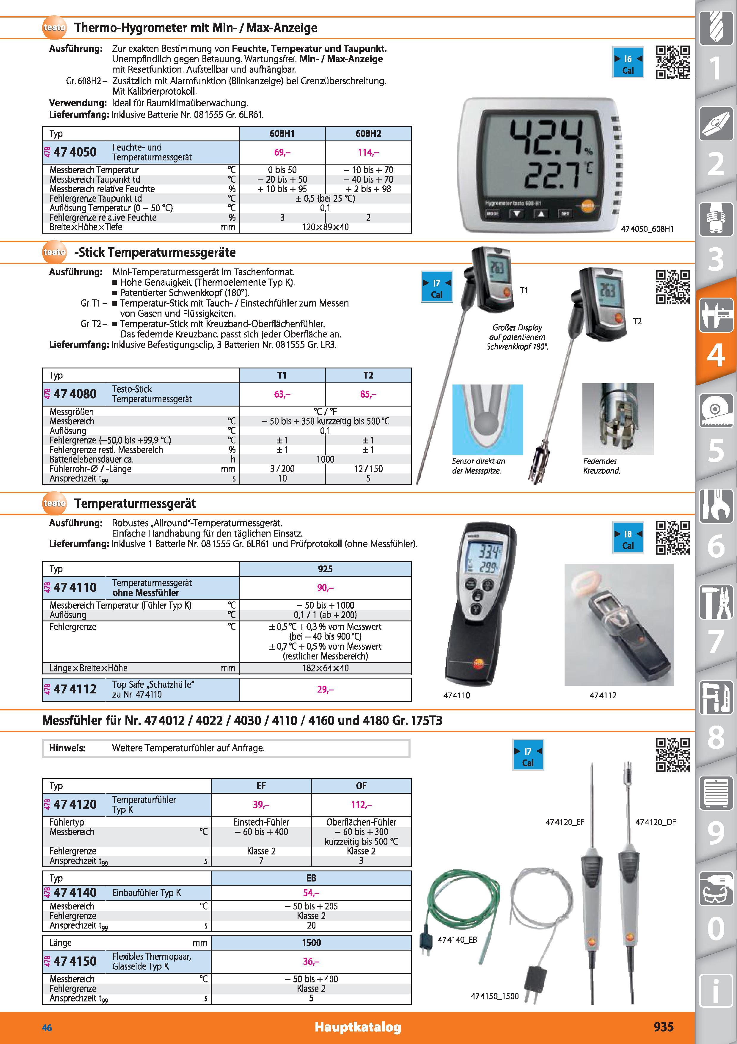 935 w Thermo-Hygrometer mit Min-/Max-Anzeige Ausführung Zur exakten Bestimmung von Feuchte, Temperatur und Taupunkt Unempfindlich gegen Betauung Каталог HOFFMANN GROUP 2015 Инструмент режущий слесарный измерительный абразивный Оборудование Комплексные поставки для промышленных предприятий DEU Стр. 935