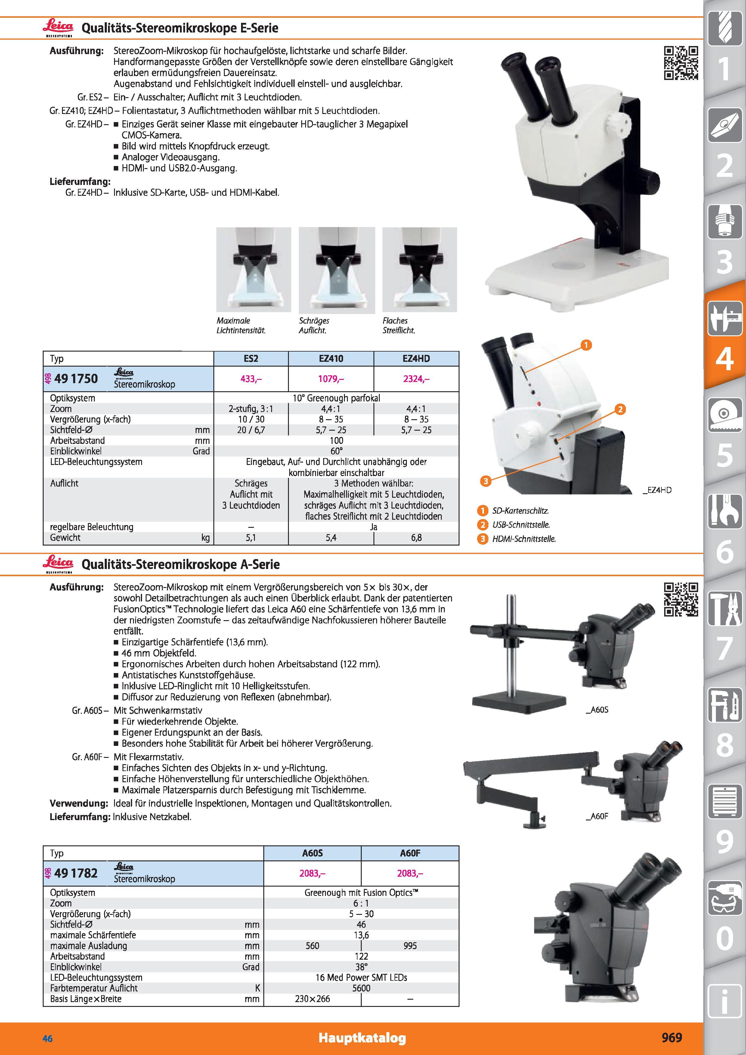 969 Qualitäts-Stereomikroskope E-Serie Ausführung StereoZoom-Mikroskop für hochaufgelöste, lichtstarke und scharfe Bilder Handformangepasste Grö Каталог HOFFMANN GROUP 2015 Инструмент режущий слесарный измерительный абразивный Оборудование Комплексные поставки для промышленных предприятий DEU Стр. 969