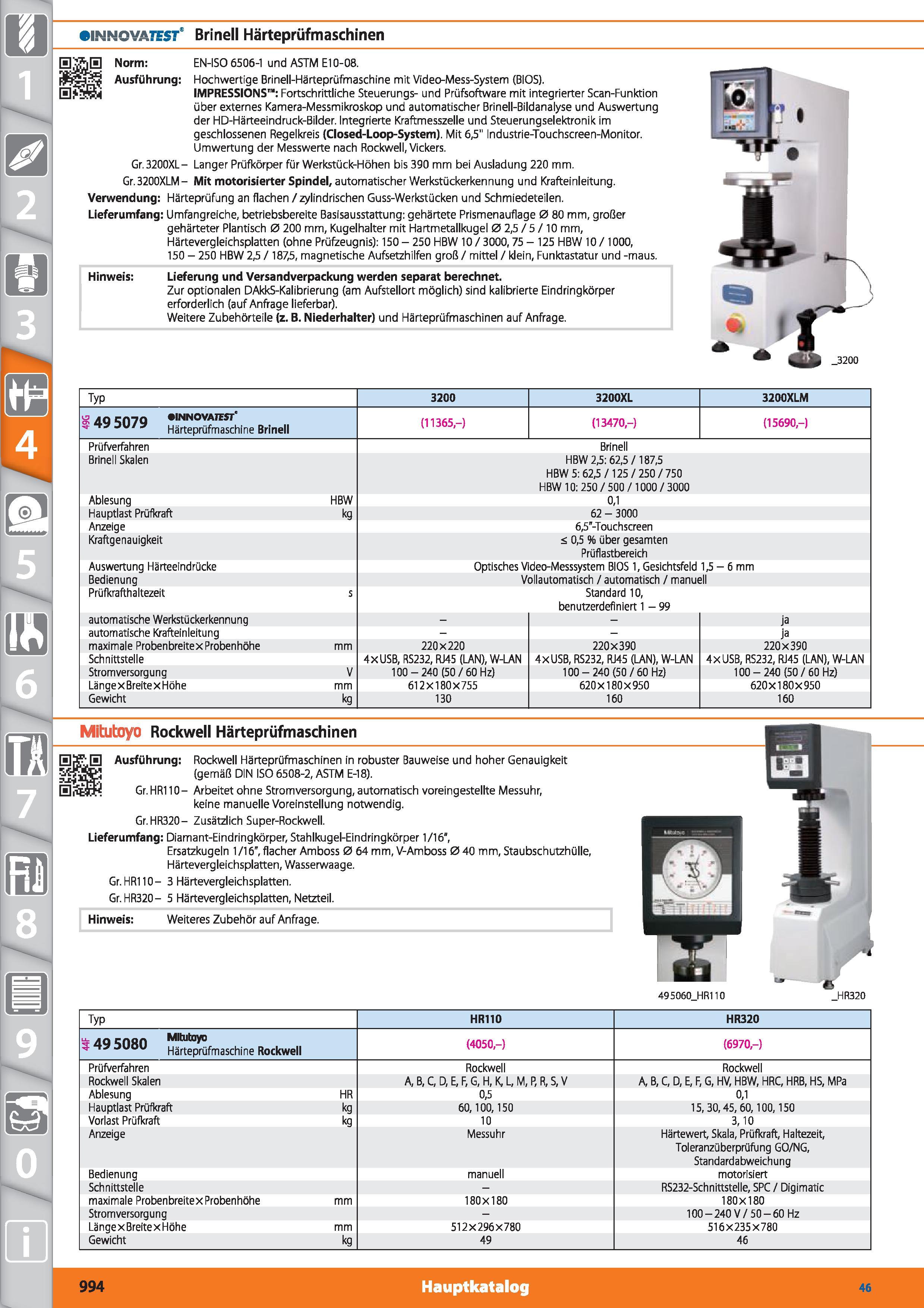 994 INNOYäTEST Brinell Härteprüfmaschinen HjfjjH Norm EN-ISO 6506-1 und ASTM E10-08 Ausführung Hochwertige Brinell-Härteprüfmaschine mit Video-M Каталог HOFFMANN GROUP 2015 Инструмент режущий слесарный измерительный абразивный Оборудование Комплексные поставки для промышленных предприятий DEU Стр. 994