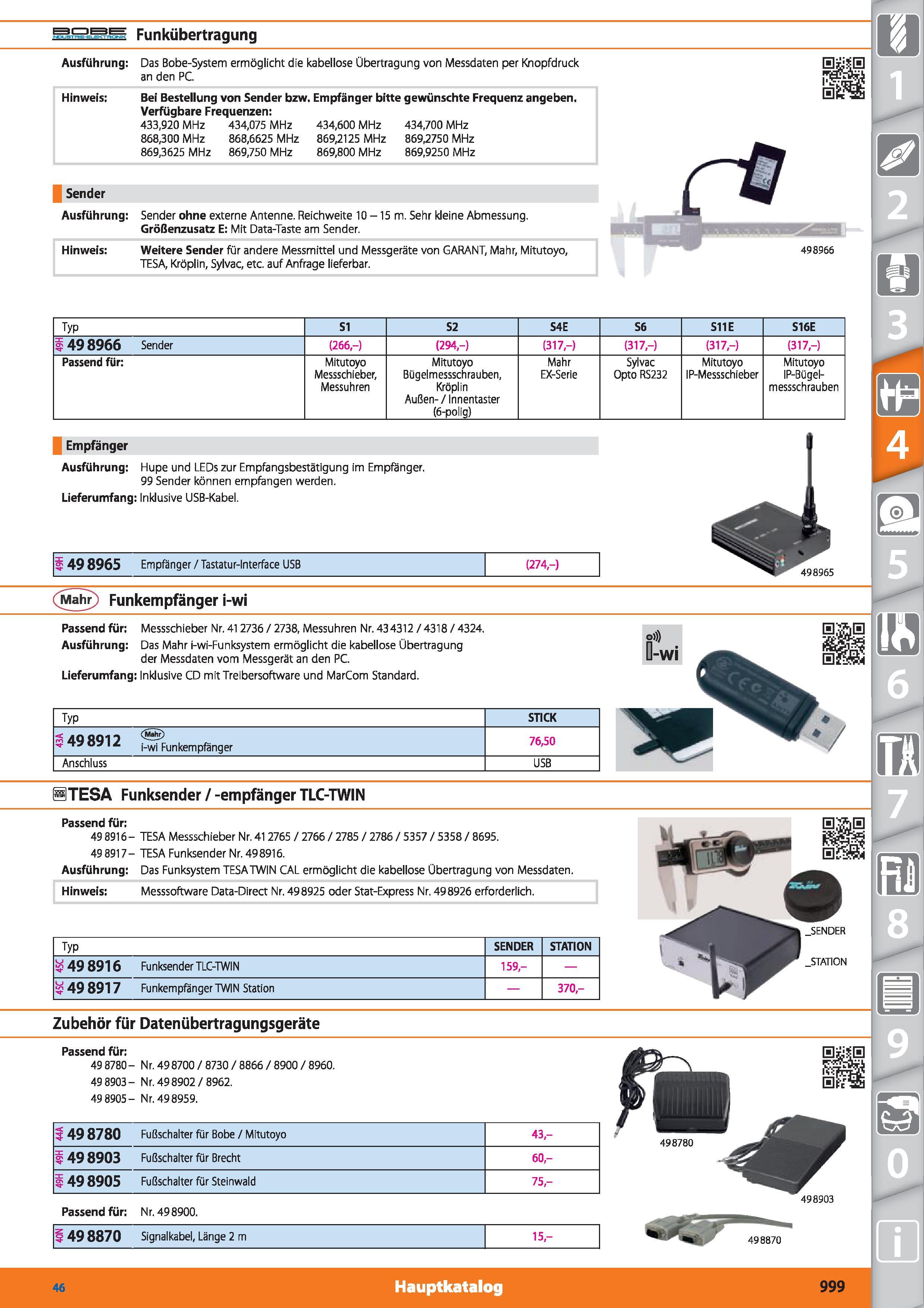 999 Funkübertragung Ausführung Das Bobe-System ermöglicht die kabellose Übertragung von Messdaten per Knopfdruck an den PC Hinweis Bei Bestellun Каталог HOFFMANN GROUP 2015 Инструмент режущий слесарный измерительный абразивный Оборудование Комплексные поставки для промышленных предприятий DEU Стр. 999
