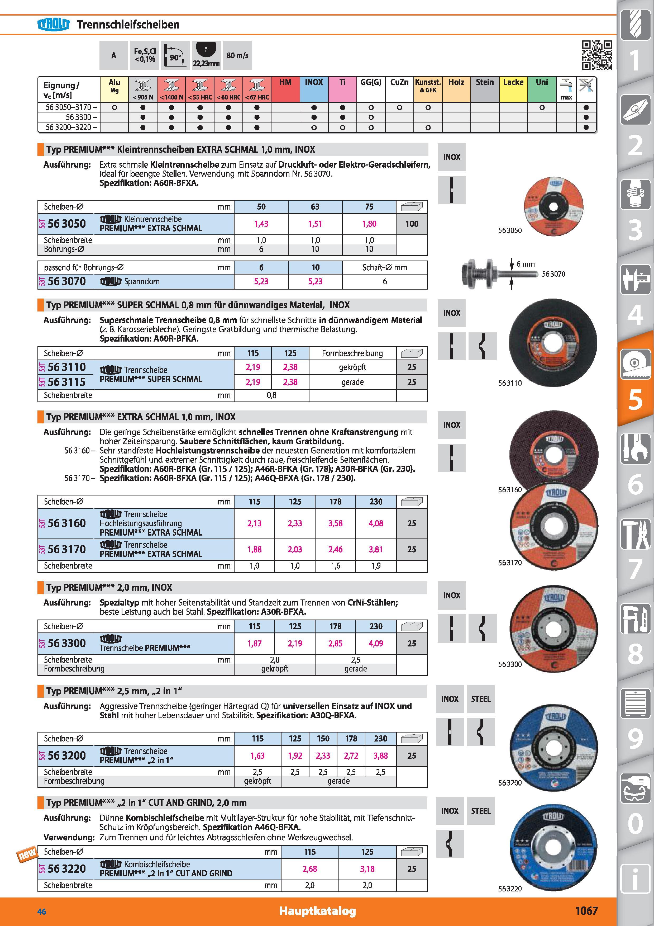1067 tTHOIIl Trennschleifscheiben A Fe,S,CI <0,1% 22,23mm 80 m/s Eignung/ vc m/s Alu Mg <900 N <1400 N <55 HRC <60 HRC <67 HRC HM INOX Ti GG(G) C Каталог HOFFMANN GROUP 2015 Инструмент режущий слесарный измерительный абразивный Оборудование Комплексные поставки для промышленных предприятий DEU Стр. 1067