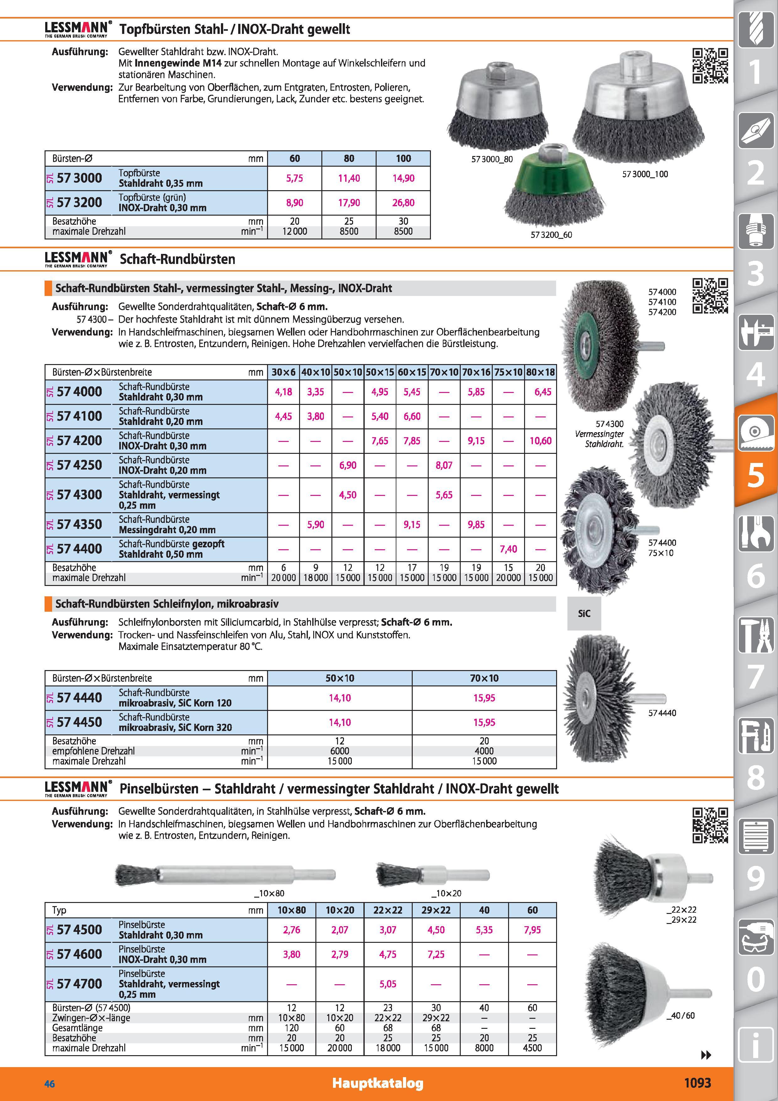 1093 LESSMANN’ Topfbürsten Stahl-/INOX-Draht gewellt THE GERMAN BRUSH COMPANY Ausführung Gewellter Stahldraht bzw INOX-Draht Mit Innengewinde M14 Каталог HOFFMANN GROUP 2015 Инструмент режущий слесарный измерительный абразивный Оборудование Комплексные поставки для промышленных предприятий DEU Стр. 1093