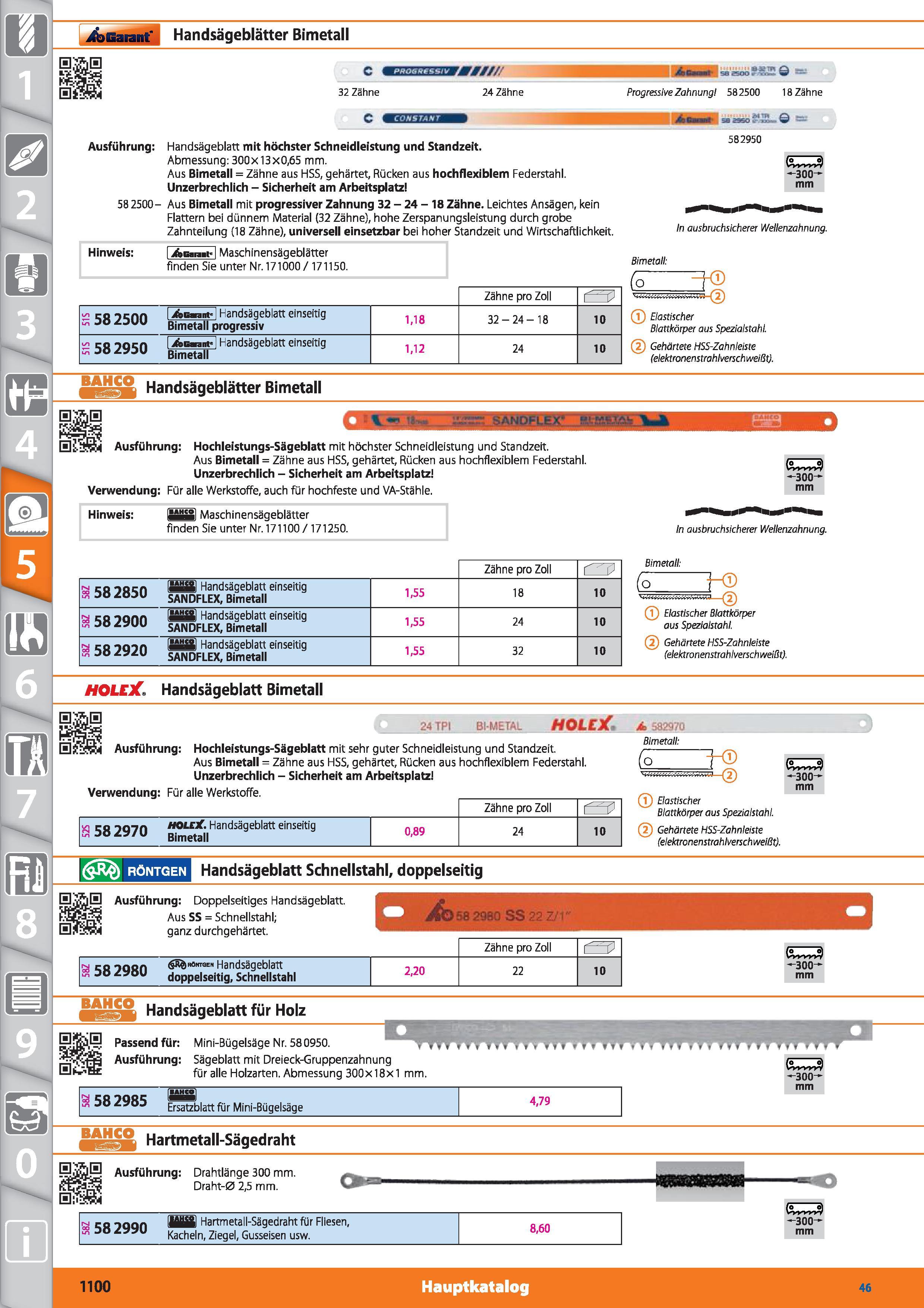 1100 Garant Handsägeblätter Bimetall c J&> BMI saadofuS 3 - 32 Zähne 24 Zähne Progressive Zahnung 582500 18 Zähne c Ausführung Handsägeblatt mit Каталог HOFFMANN GROUP 2015 Инструмент режущий слесарный измерительный абразивный Оборудование Комплексные поставки для промышленных предприятий DEU Стр. 1100
