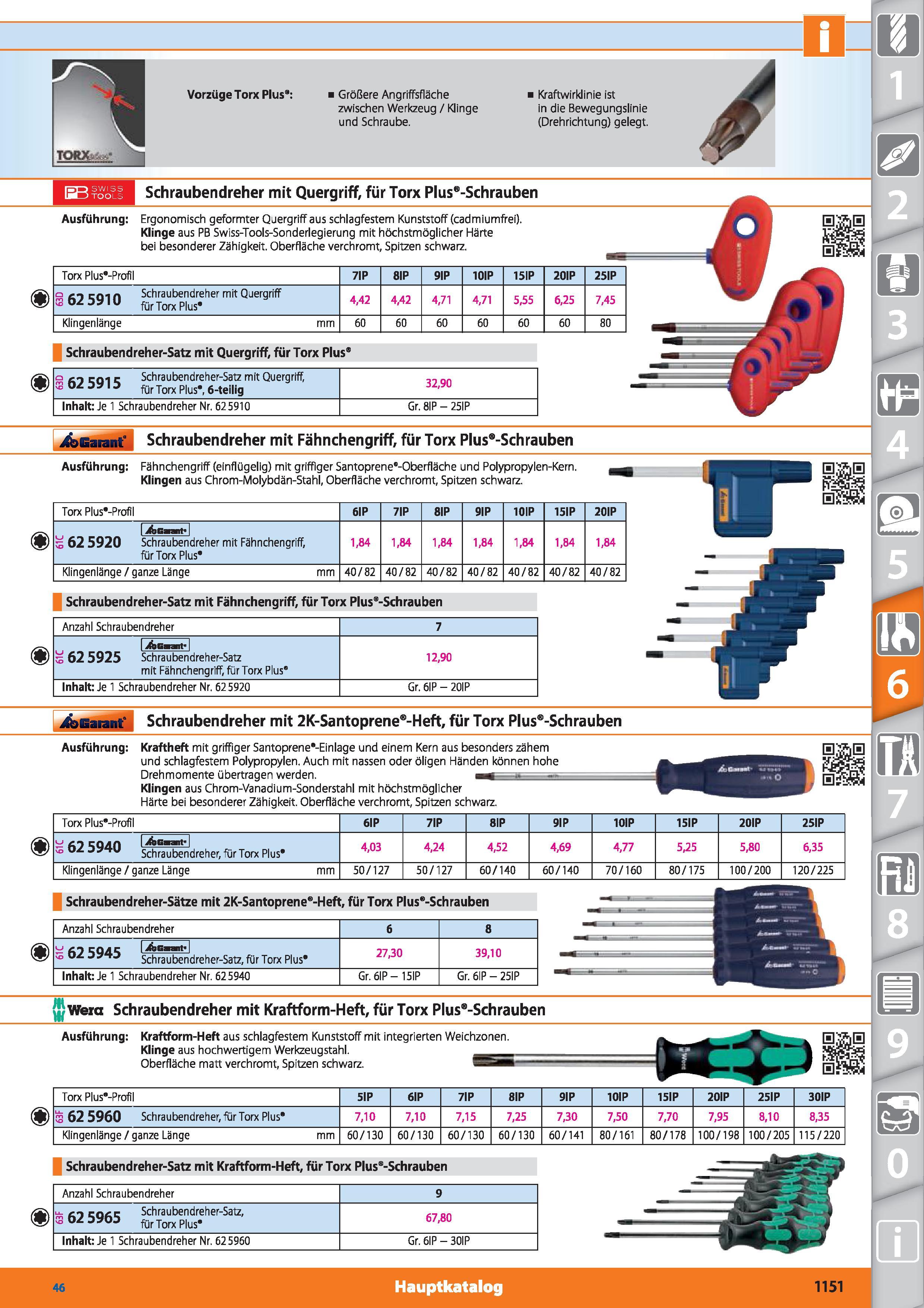 1151 u Vorzüge Torx Plus9 i Größere Angriffsfläche zwischen Werkzeug / Klinge und Schraube i Kraftwirklinie ist in die Bewegungslinie (Drehrichtu Каталог HOFFMANN GROUP 2015 Инструмент режущий слесарный измерительный абразивный Оборудование Комплексные поставки для промышленных предприятий DEU Стр. 1151