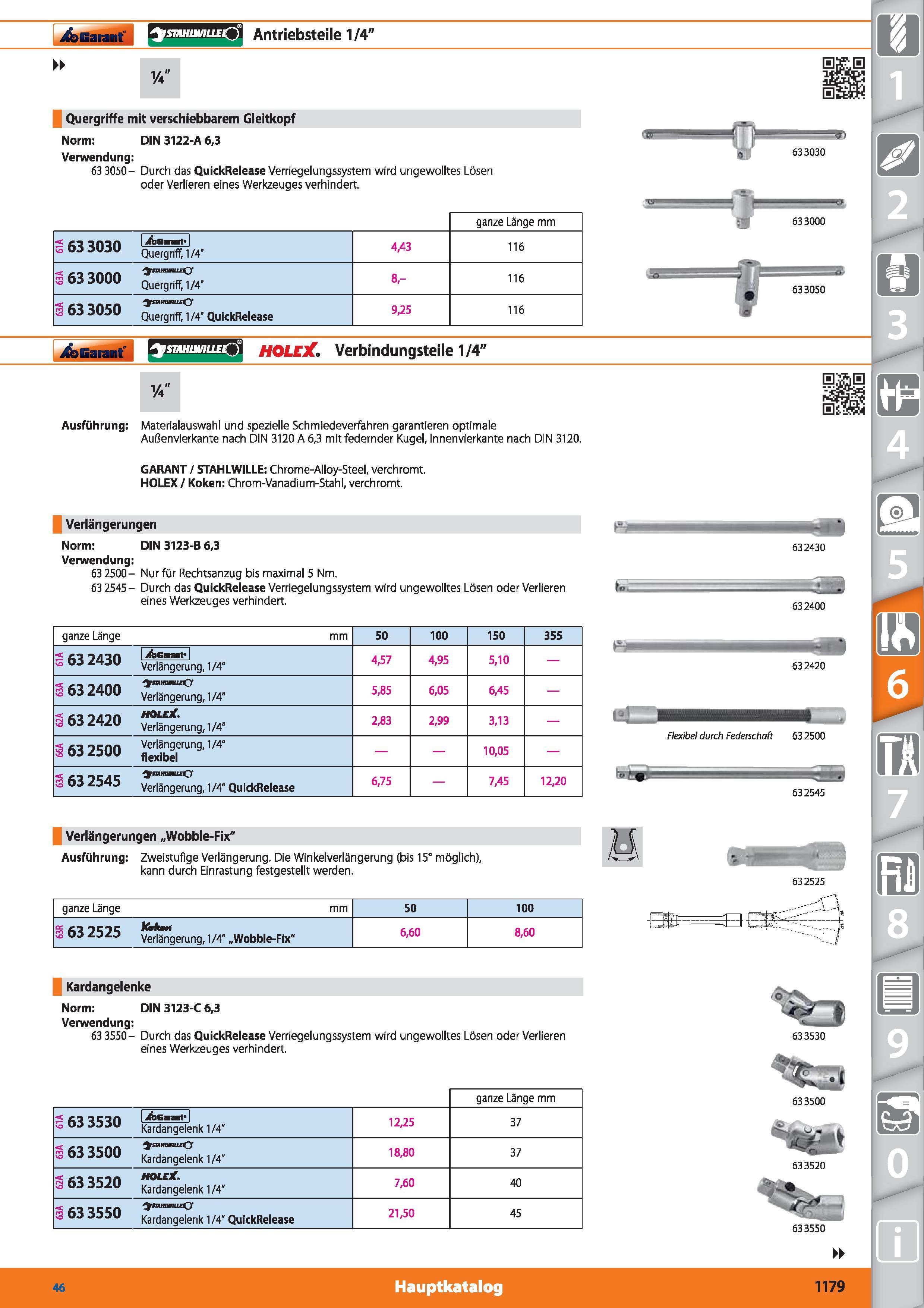 1179 Garant SMHUVILLECC) Antriebsteile 1/4 Quergriffe mit verschiebbarem Gleitkopf Norm DIN 3122-A 6,3 Verwendung 63 3050- Durch das QuickRelease Каталог HOFFMANN GROUP 2015 Инструмент режущий слесарный измерительный абразивный Оборудование Комплексные поставки для промышленных предприятий DEU Стр. 1179