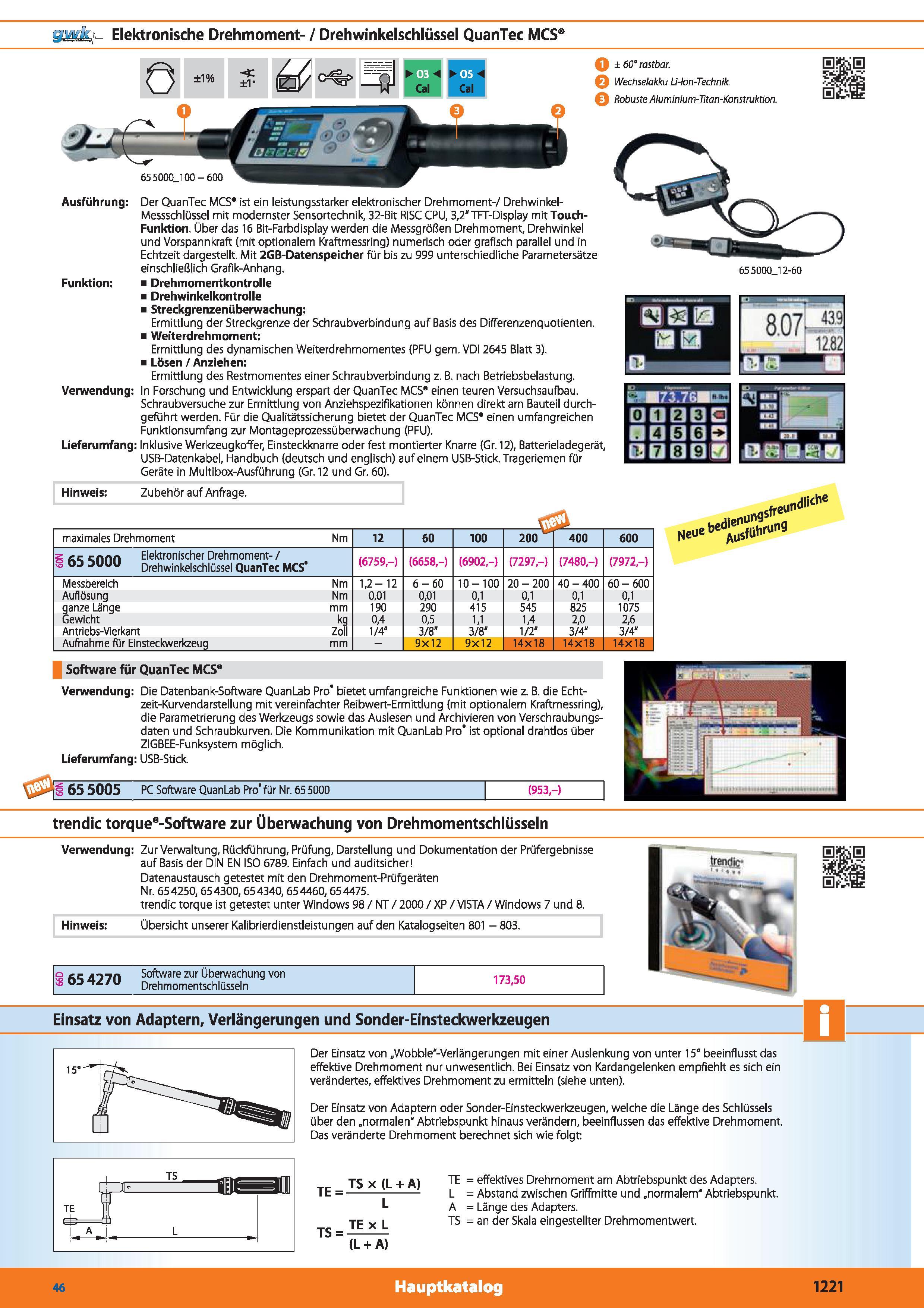 1221 gwif Elektronische Drehmoment- / Drehwinkelschlüssel QuanTec MCS 0 ±1% 9 05 ±v ff Cal Cal O ± 60° rastbar Wechselakku Li-Ion-Technik Q Robus Каталог HOFFMANN GROUP 2015 Инструмент режущий слесарный измерительный абразивный Оборудование Комплексные поставки для промышленных предприятий DEU Стр. 1221