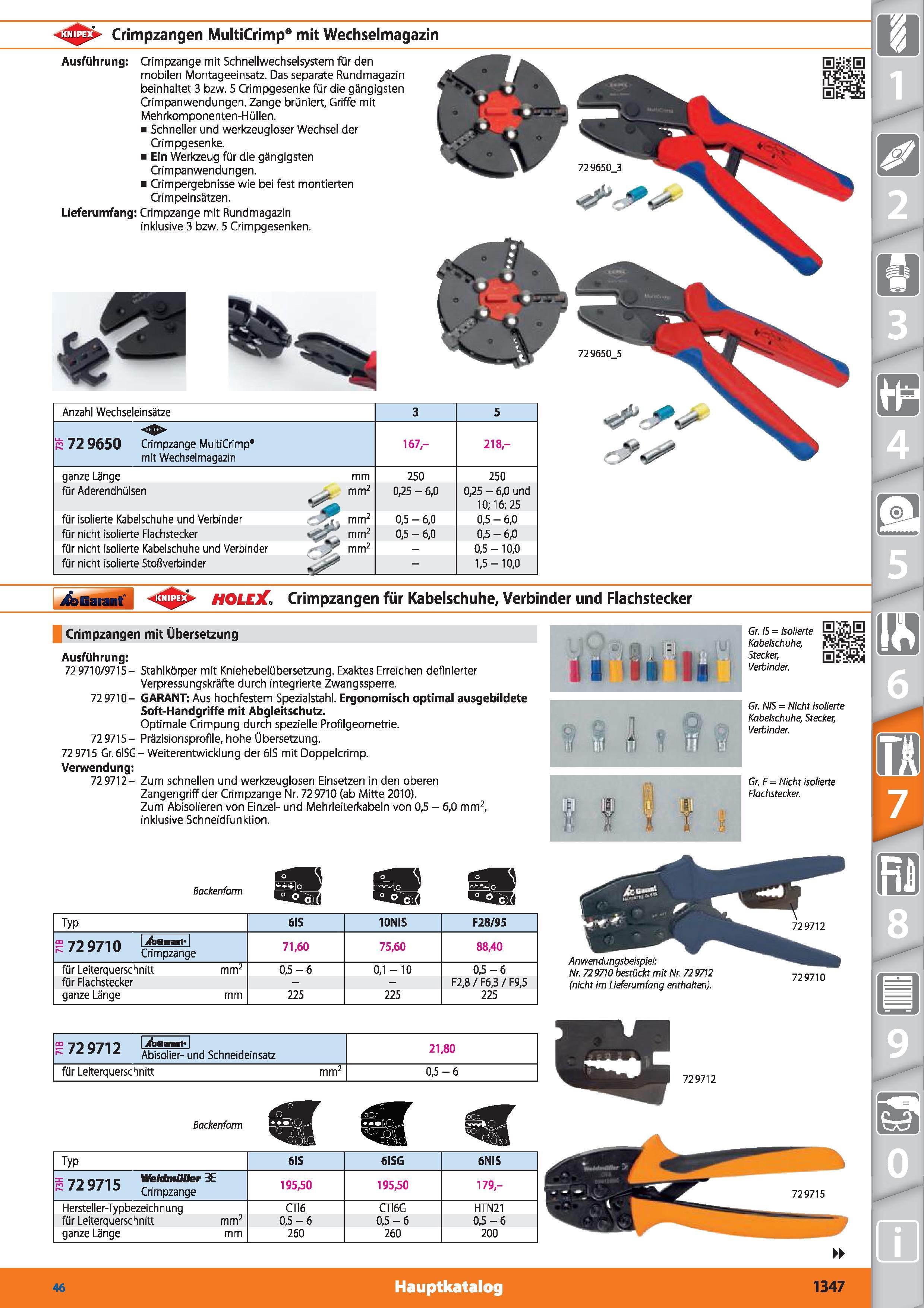 1347 Crimpzangen MultiCrimp mit Wechselmagazin Ausführung Crimpzange mit Schnellwechselsystem für den mobilen Montageeinsatz Das separate Rundmag Каталог HOFFMANN GROUP 2015 Инструмент режущий слесарный измерительный абразивный Оборудование Комплексные поставки для промышленных предприятий DEU Стр. 1347