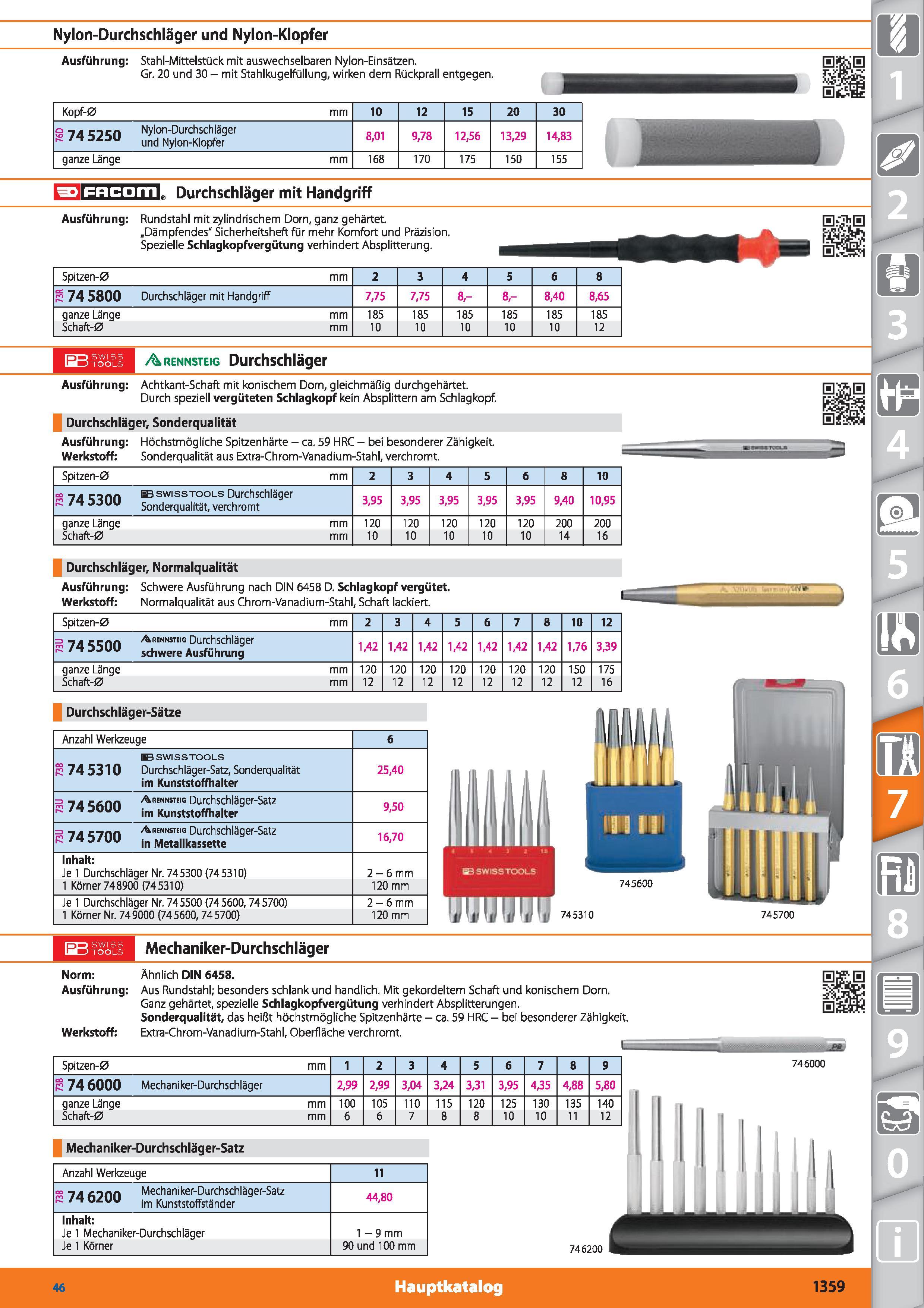 1359 Nylon-Durchschläger und Nylon-Klopfer Ausführung Stahl-Mittelstück mit auswechselbaren Nylon-Einsätzen Gr 20 und 30 - mit Stahlkugelfüllung, Каталог HOFFMANN GROUP 2015 Инструмент режущий слесарный измерительный абразивный Оборудование Комплексные поставки для промышленных предприятий DEU Стр. 1359