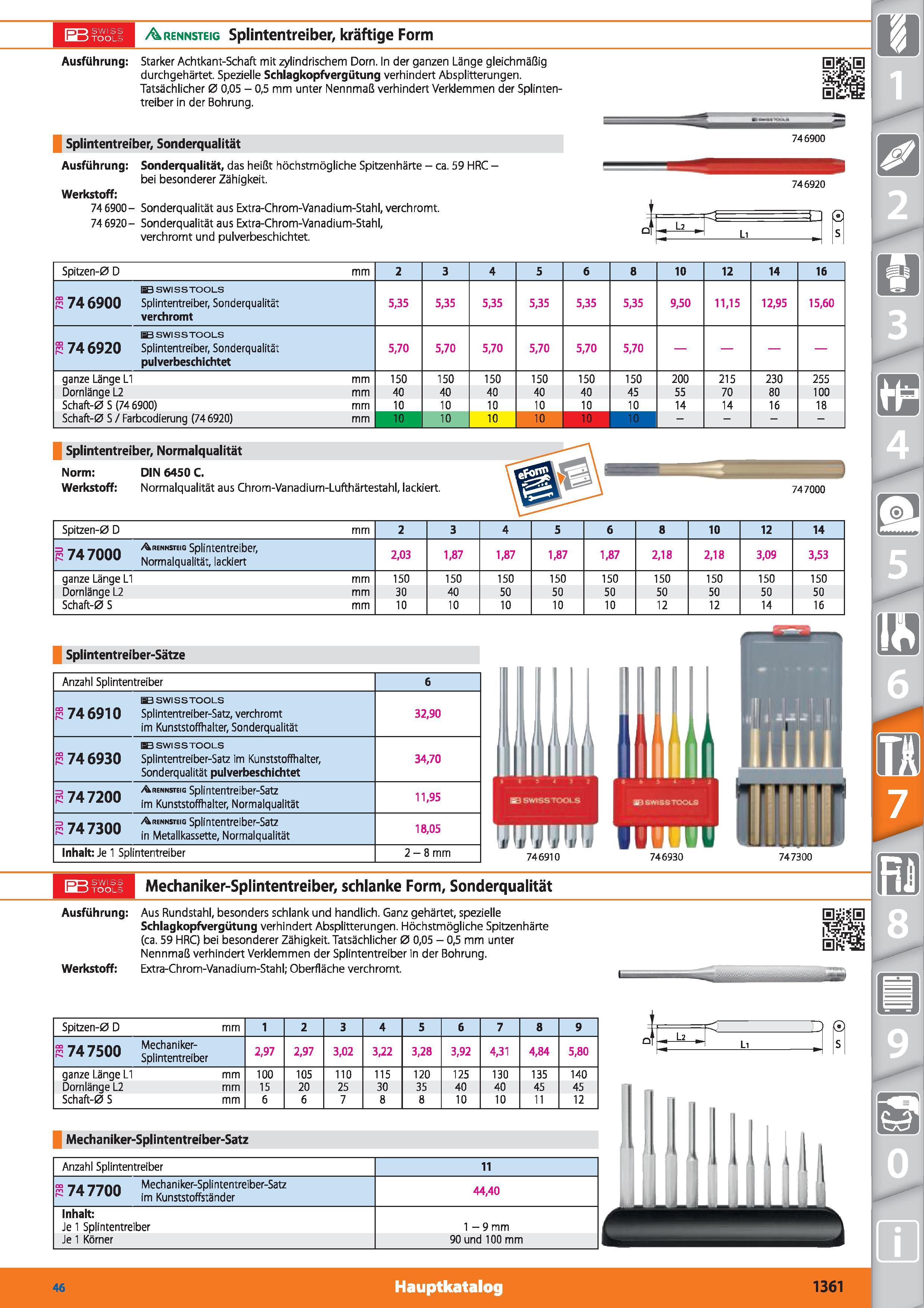 1361 r-,,- n swiss IO TOOLS A rennsteig Splintentreiber, kräftige Form mM Ausführung Starker Achtkant-Schaft mit zylindrischem Dorn In der ganzen Каталог HOFFMANN GROUP 2015 Инструмент режущий слесарный измерительный абразивный Оборудование Комплексные поставки для промышленных предприятий DEU Стр. 1361