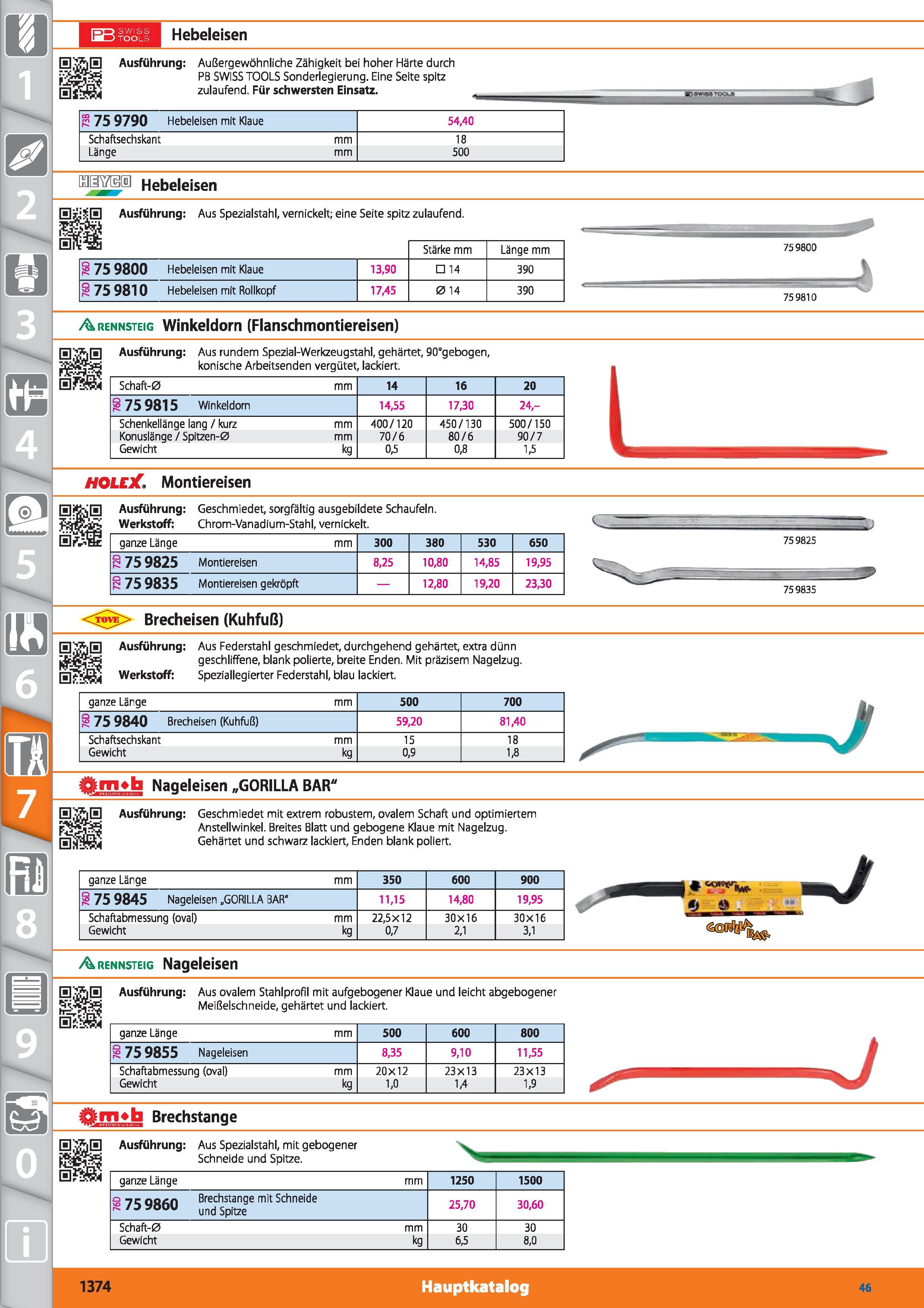 1374 m 1 Hebeleisen HjvyjH Ausführung Außergewöhnliche Zähigkeit bei hoher Härte durch pb SWISS TOOLS Sonderlegierung Eine Seite spitz Mm zulaufe Каталог HOFFMANN GROUP 2015 Инструмент режущий слесарный измерительный абразивный Оборудование Комплексные поставки для промышленных предприятий DEU Стр. 1374