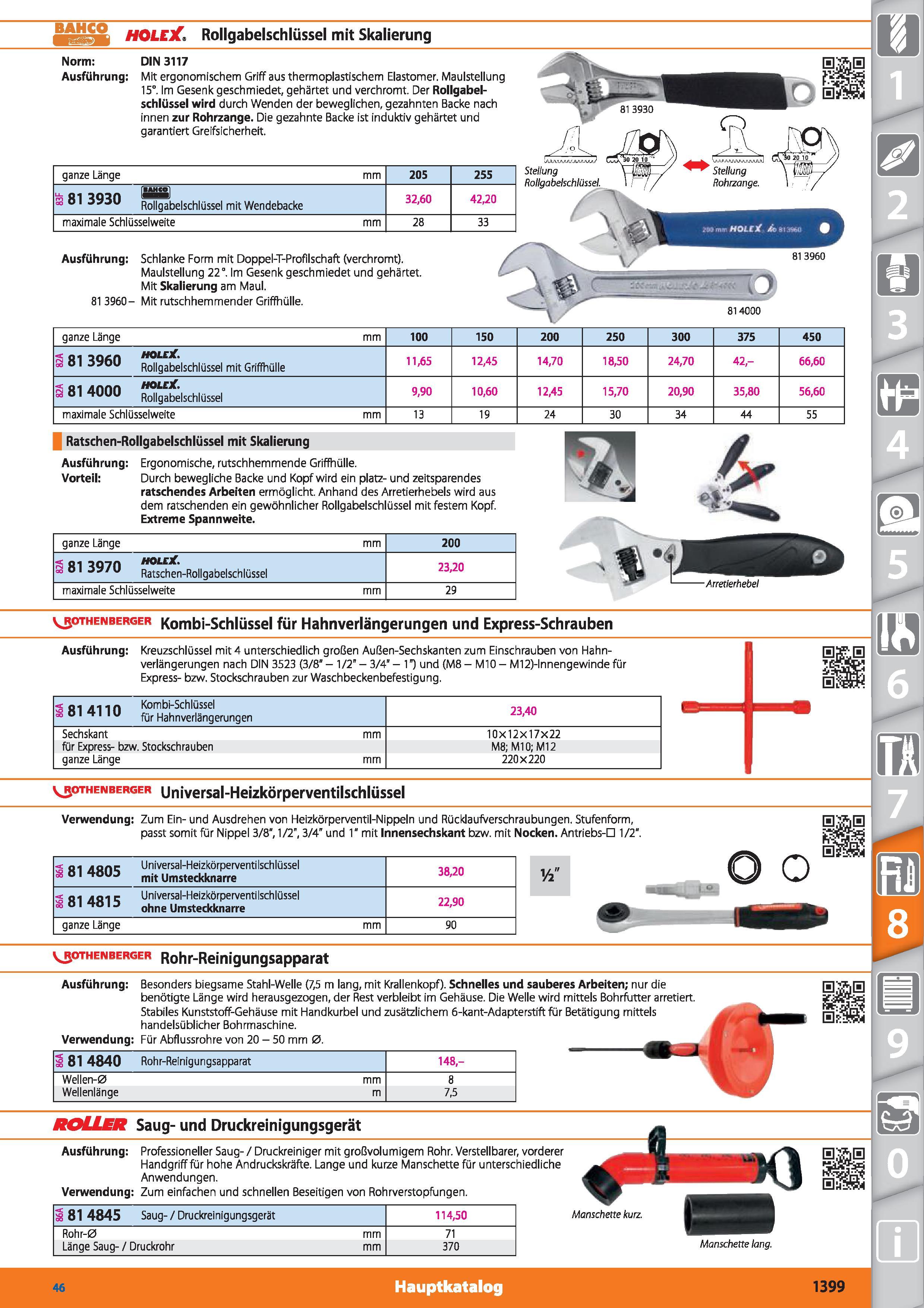 1399 BAHCO HOLEX Rollgabelschlüssel mit Skalierung Norm DIN 3117 Ausführung Mit ergonomischem Griff aus thermoplastischem Elastomer Maulstellung Каталог HOFFMANN GROUP 2015 Инструмент режущий слесарный измерительный абразивный Оборудование Комплексные поставки для промышленных предприятий DEU Стр. 1399