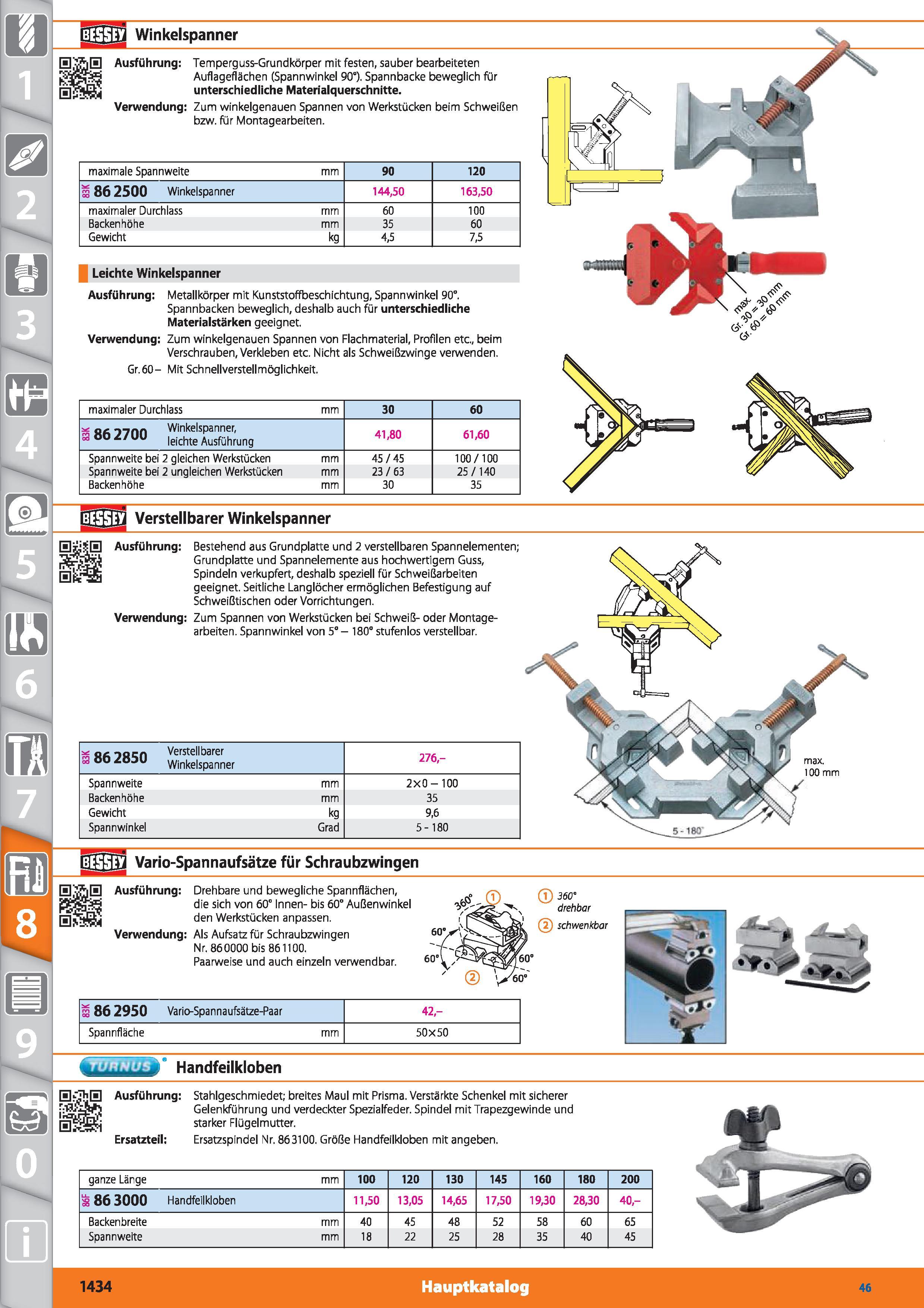1434 Winkelspanner 0 Ausführung Temperguss-Grundkörper mit festen, sauber bearbeiteten Auflageflächen (Spannwinkel 90°) Spannbacke beweglich für Каталог HOFFMANN GROUP 2015 Инструмент режущий слесарный измерительный абразивный Оборудование Комплексные поставки для промышленных предприятий DEU Стр. 1434