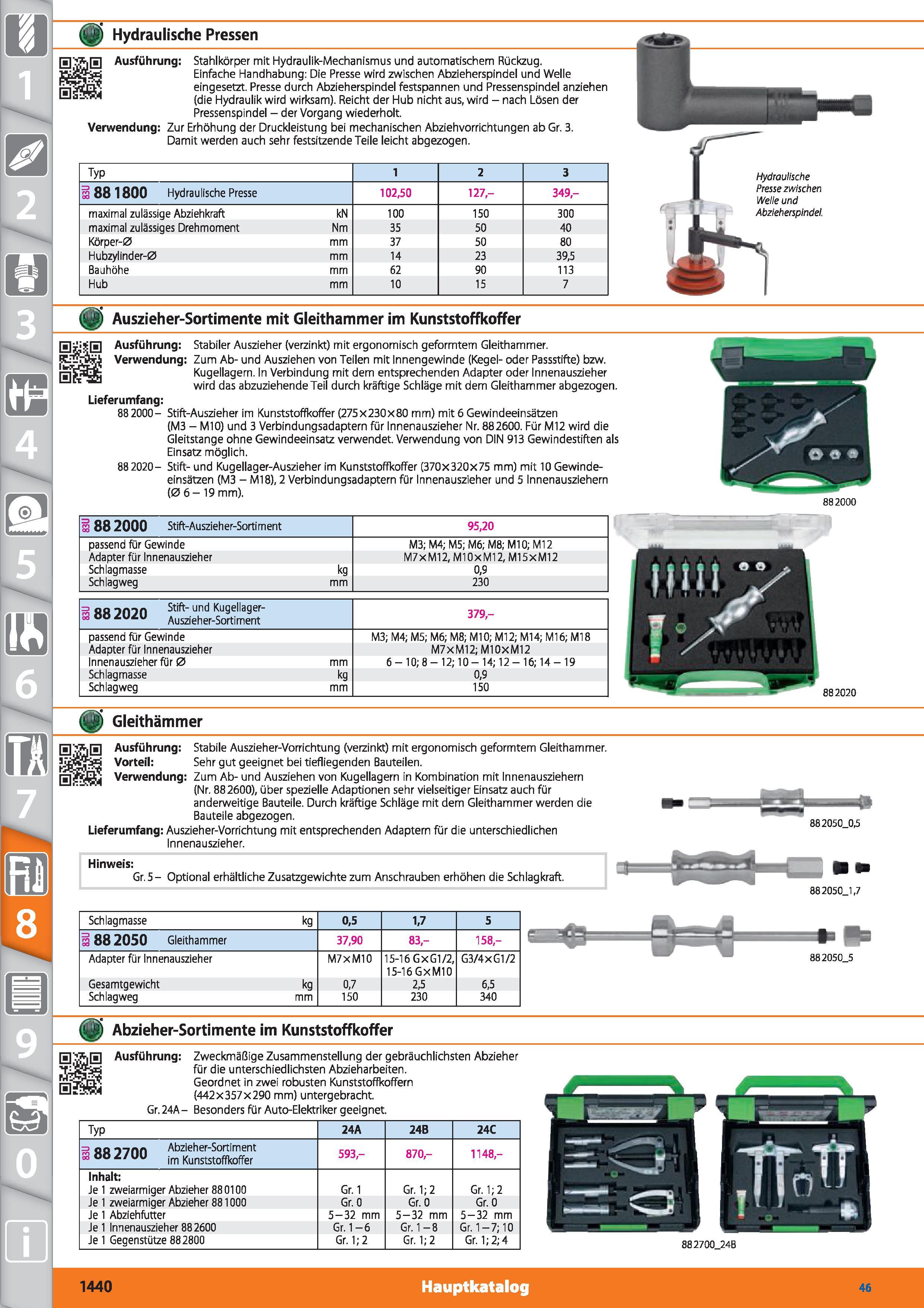 1440 m 1 Hydraulische Pressen Ausführung Stahlkörper mit Hydraulik-Mechanismus und automatischem Rückzug Einfache Handhabung Die Presse wird zwis Каталог HOFFMANN GROUP 2015 Инструмент режущий слесарный измерительный абразивный Оборудование Комплексные поставки для промышленных предприятий DEU Стр. 1440